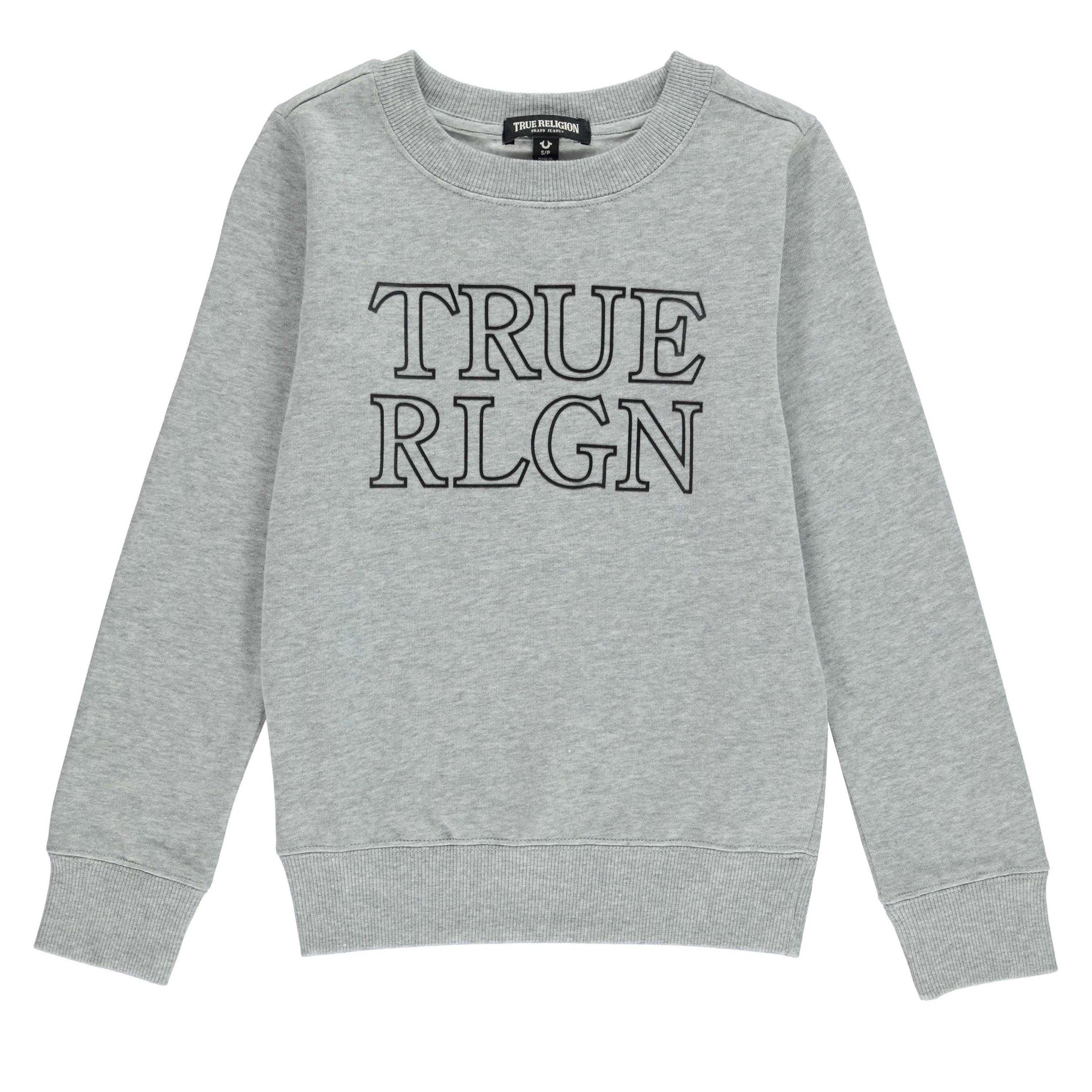 Grey - True Religion - Chest Logo Sweater Boys - 1