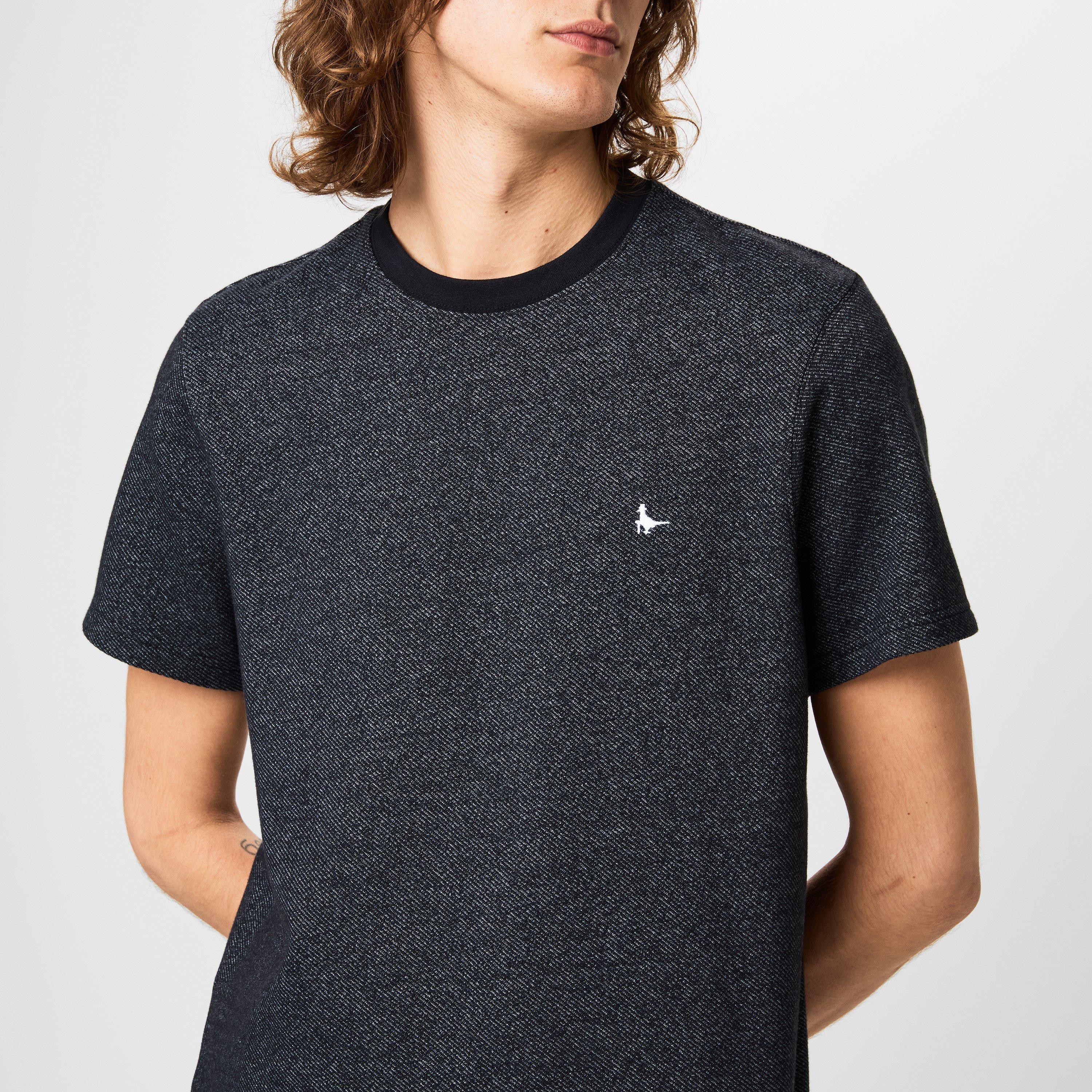 Black/White - Jack Wills - JW Siro Ribbed Regular Fit T-Shirt - 5