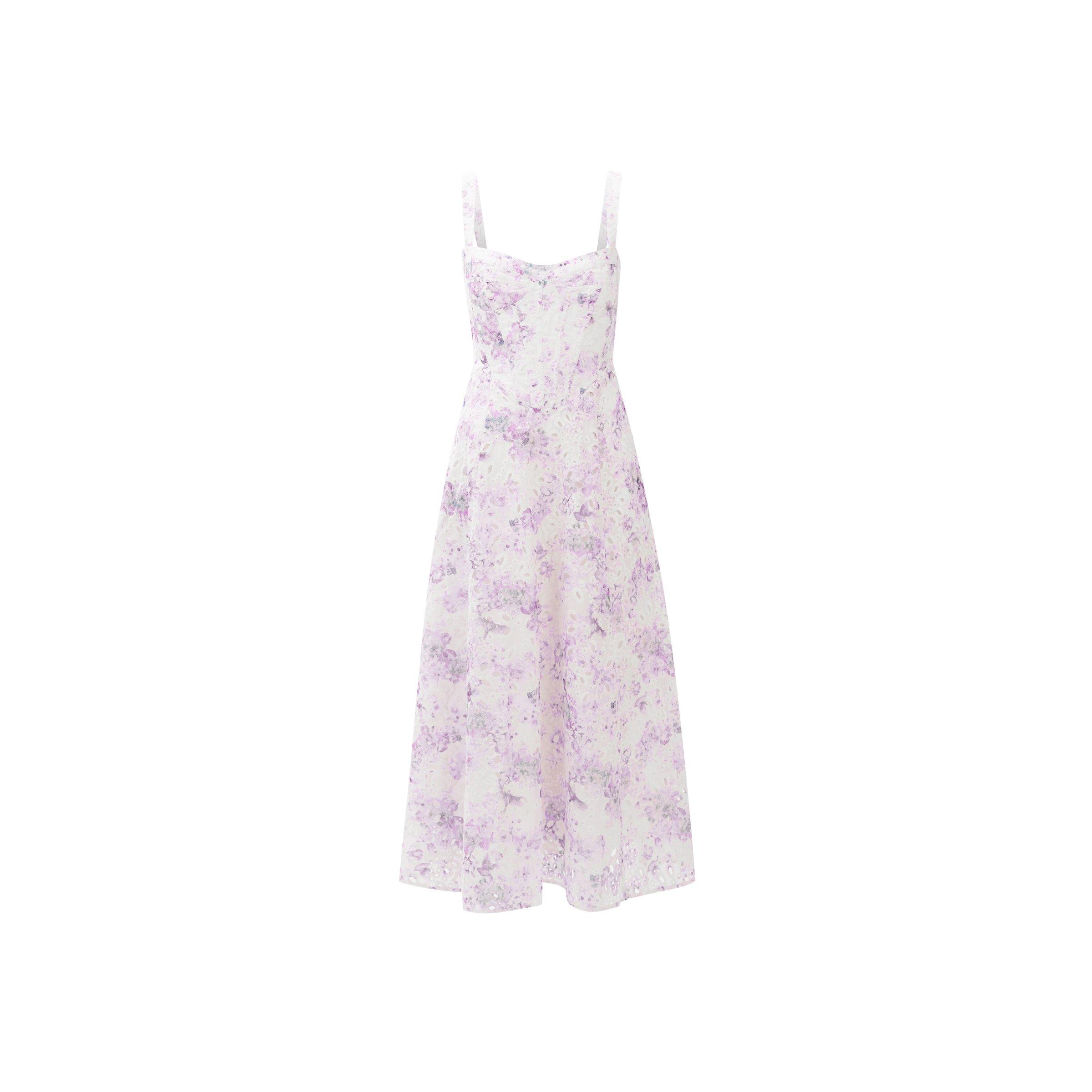 Lilac Flor - Bardot - Adaline Corset Midi Dress - 5