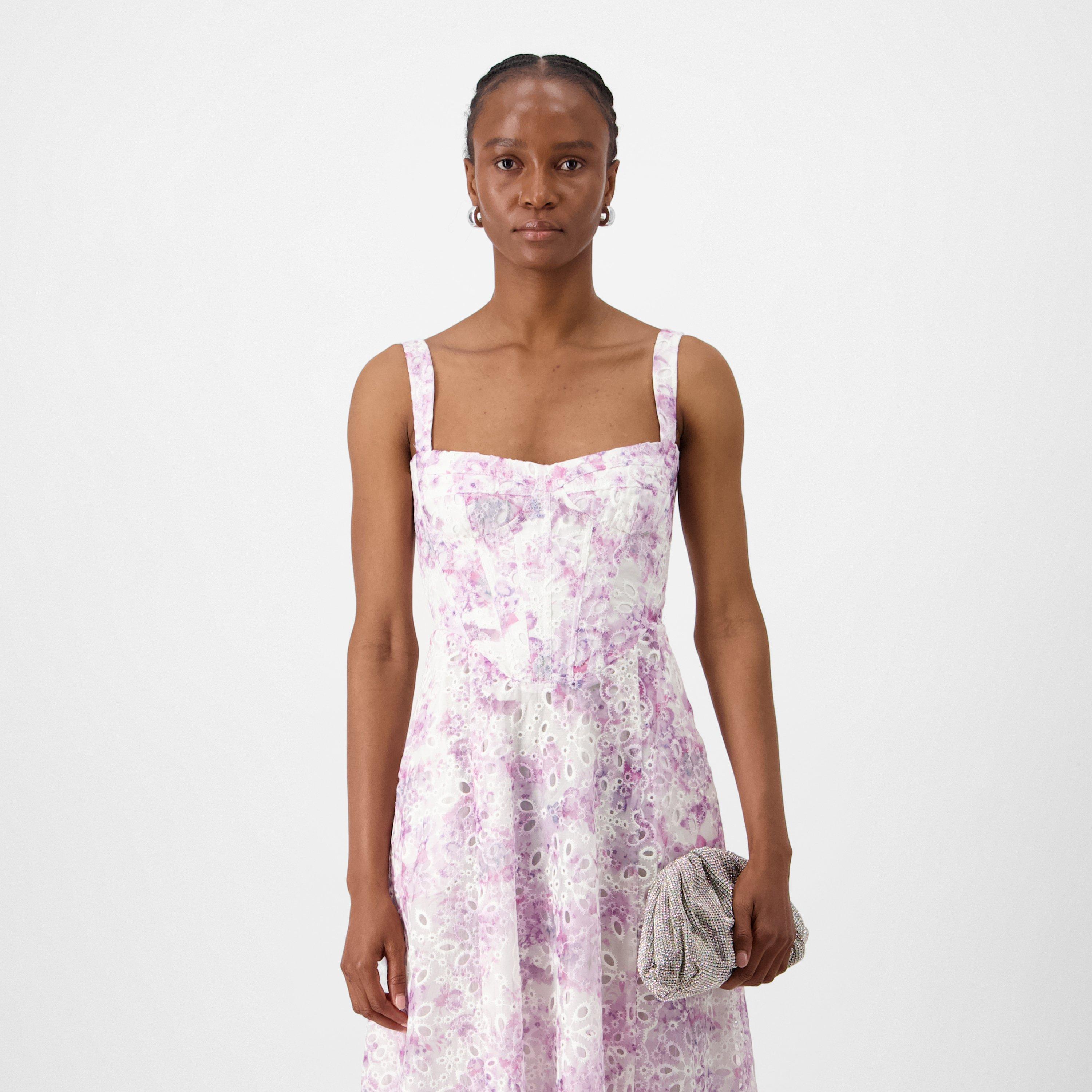 Lilac Flor - Bardot - Adaline Corset Midi Dress - 4