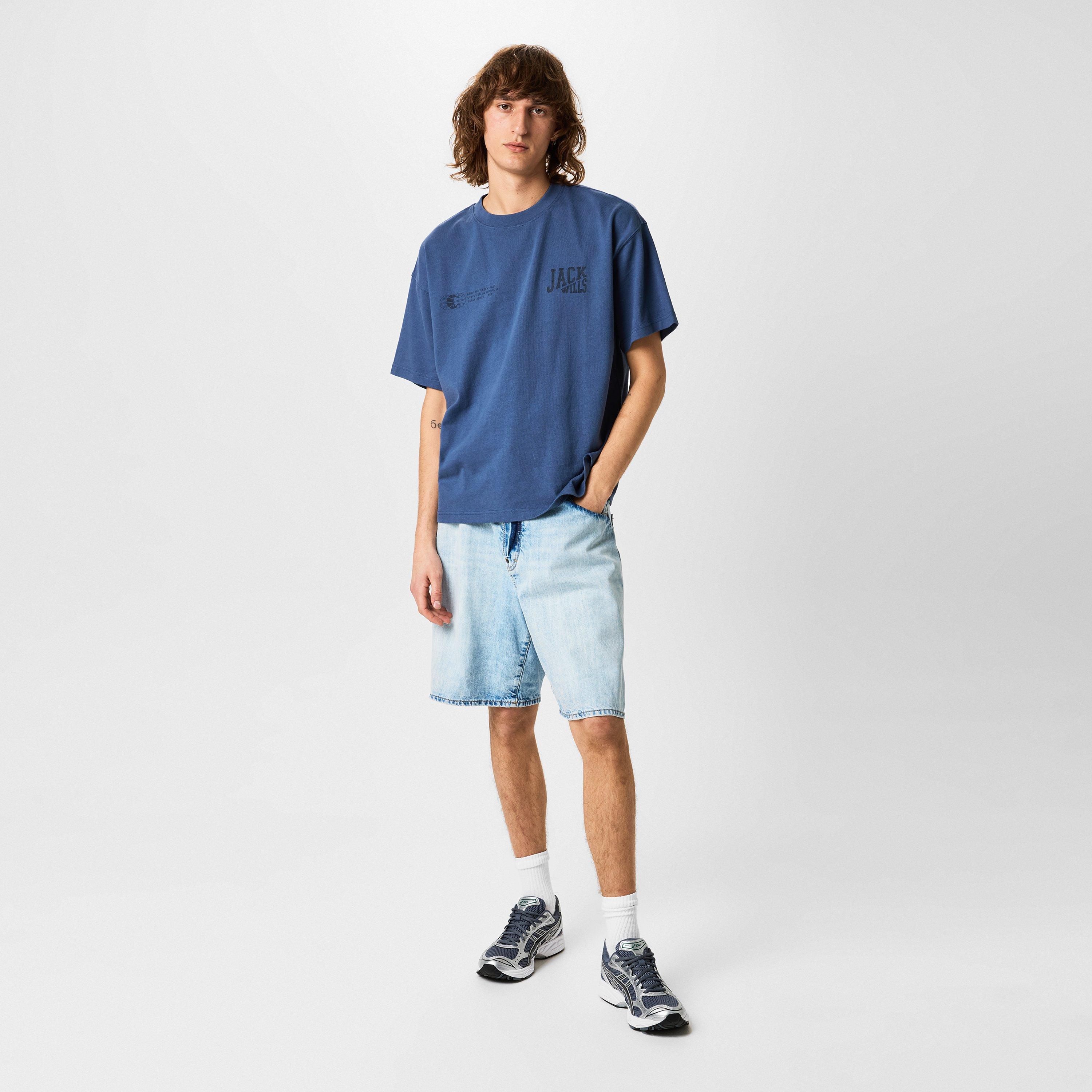 Vintage Indigo - Jack Wills - JW Stacked Logo Regular Fit T-Shirt - 6