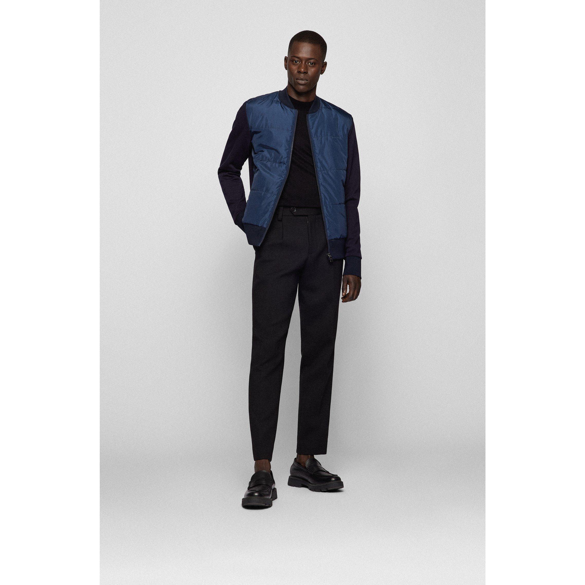 Boss Black | Men's Skiles42 Full Zipped Sweatshirt with Quilted Front ...