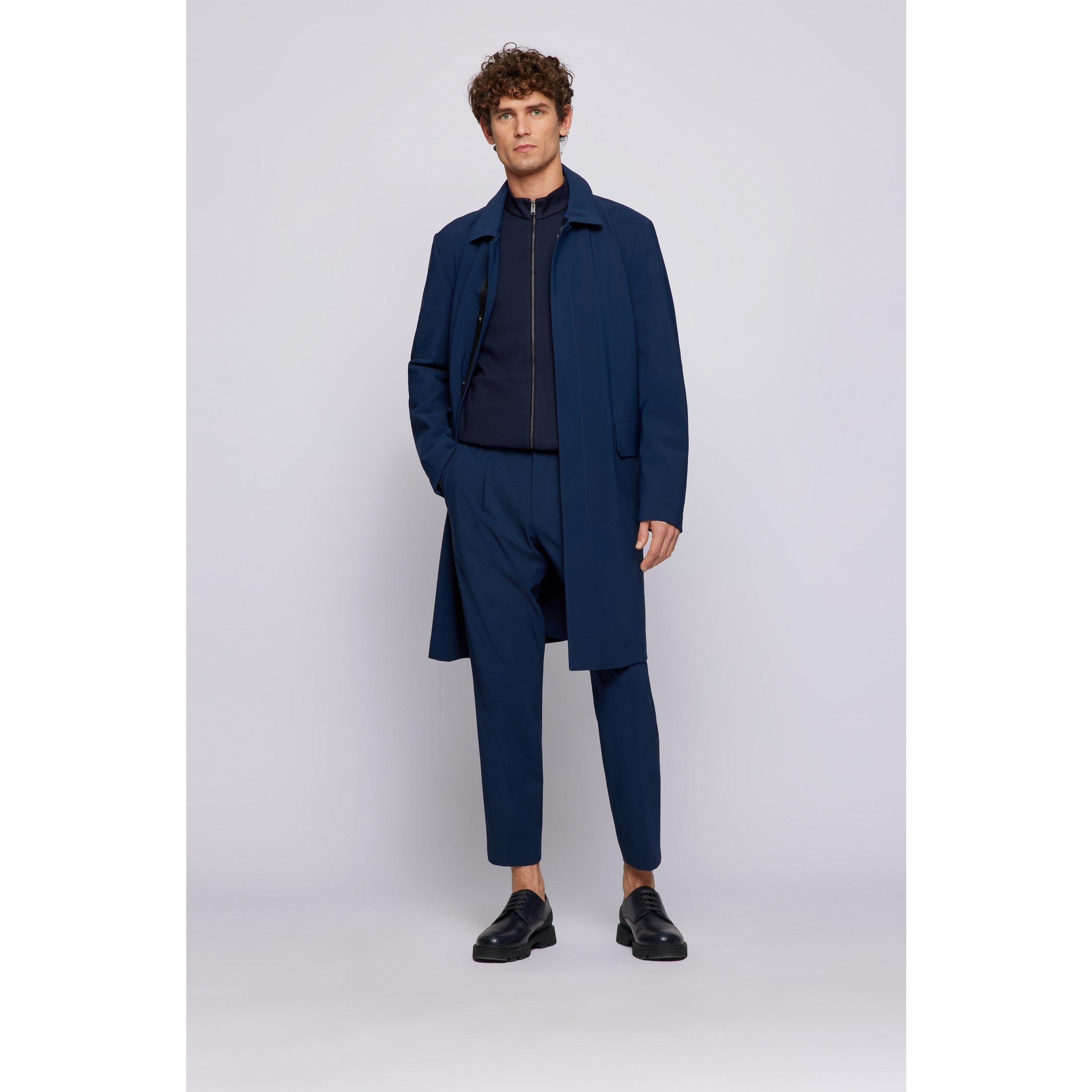 Navy 404 - Boss - Men's HBB Skiles43 Zipped Bomber Jacket Style Sweatshirt - 3