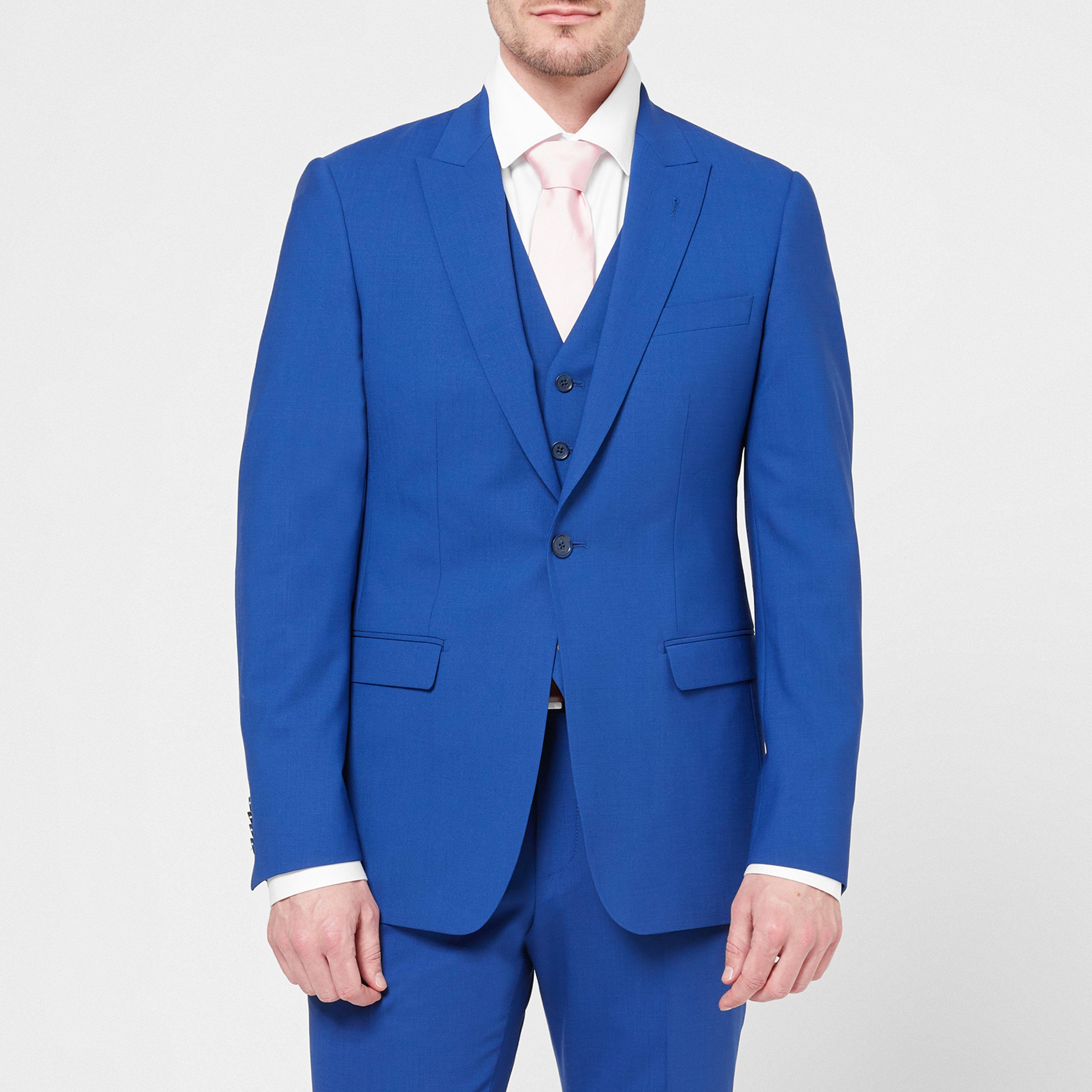 Bright Blue - Without Prejudice - Perrin Slim Fit Suit Jacket - Italian Fabric - 3