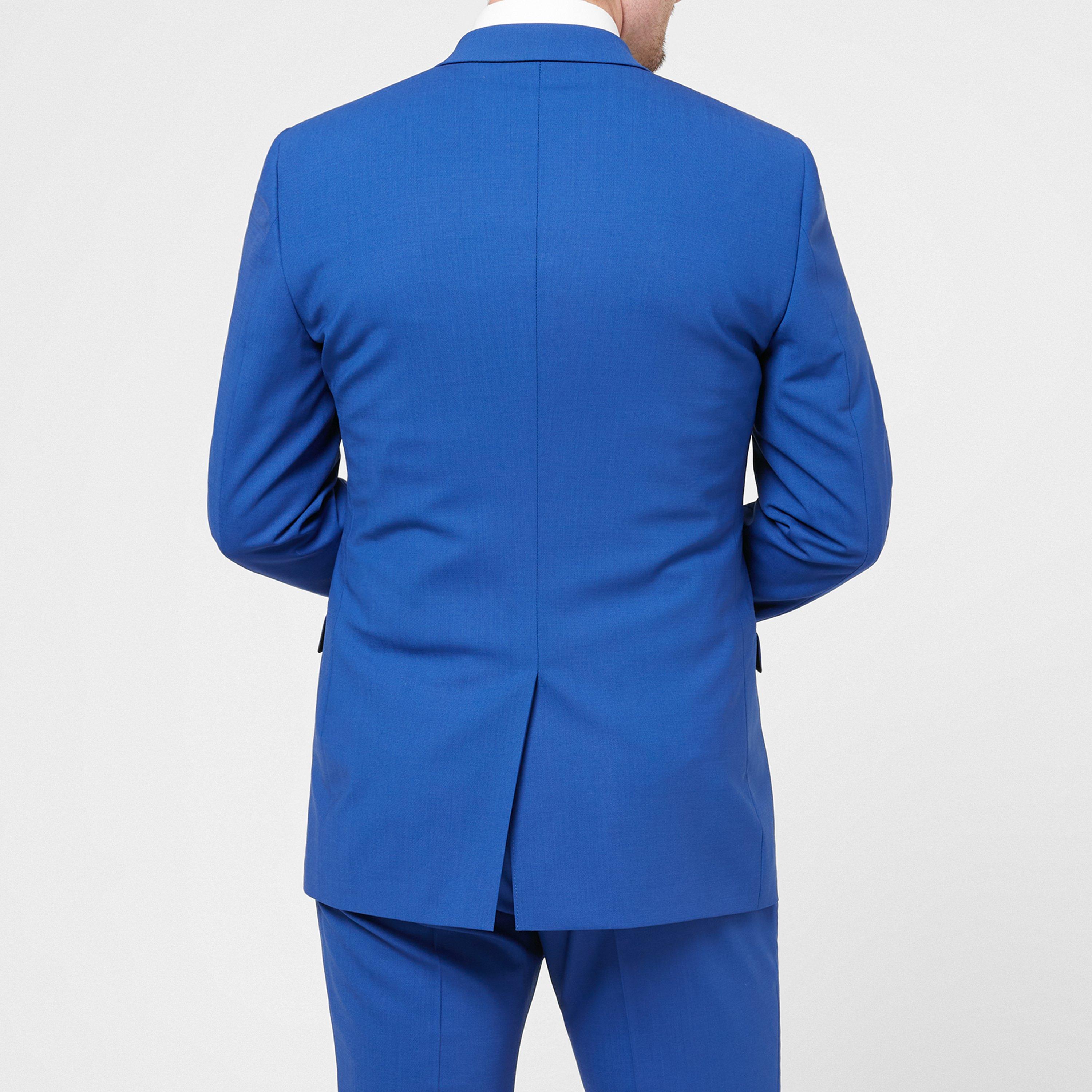 Bright Blue - Without Prejudice - Perrin Slim Fit Suit Jacket - Italian Fabric - 4