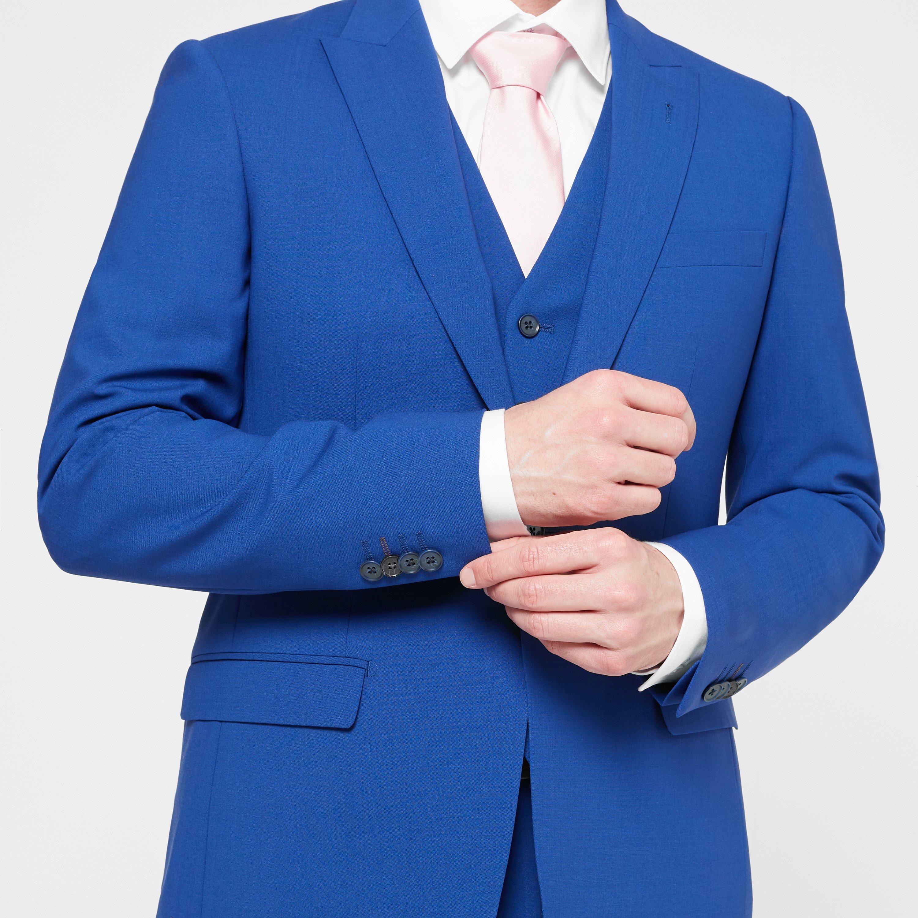 Bright Blue - Without Prejudice - Perrin Slim Fit Suit Jacket - Italian Fabric - 5