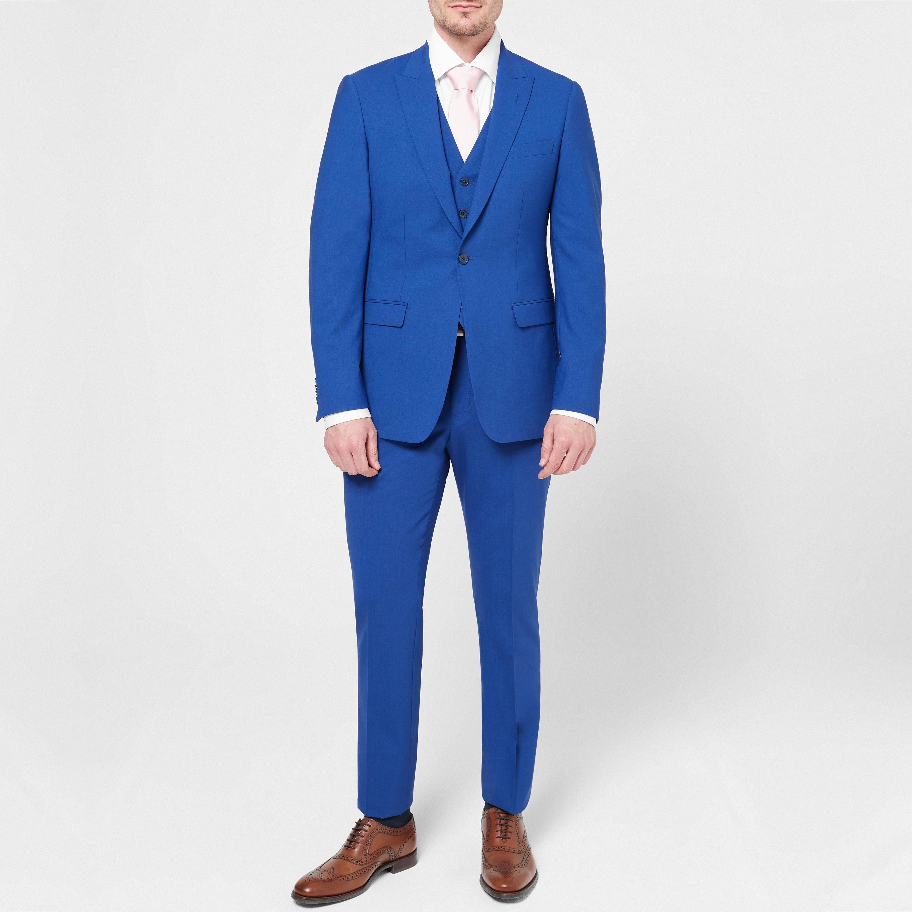 Bright Blue - Without Prejudice - Perrin Slim Fit Suit Jacket - Italian Fabric - 6