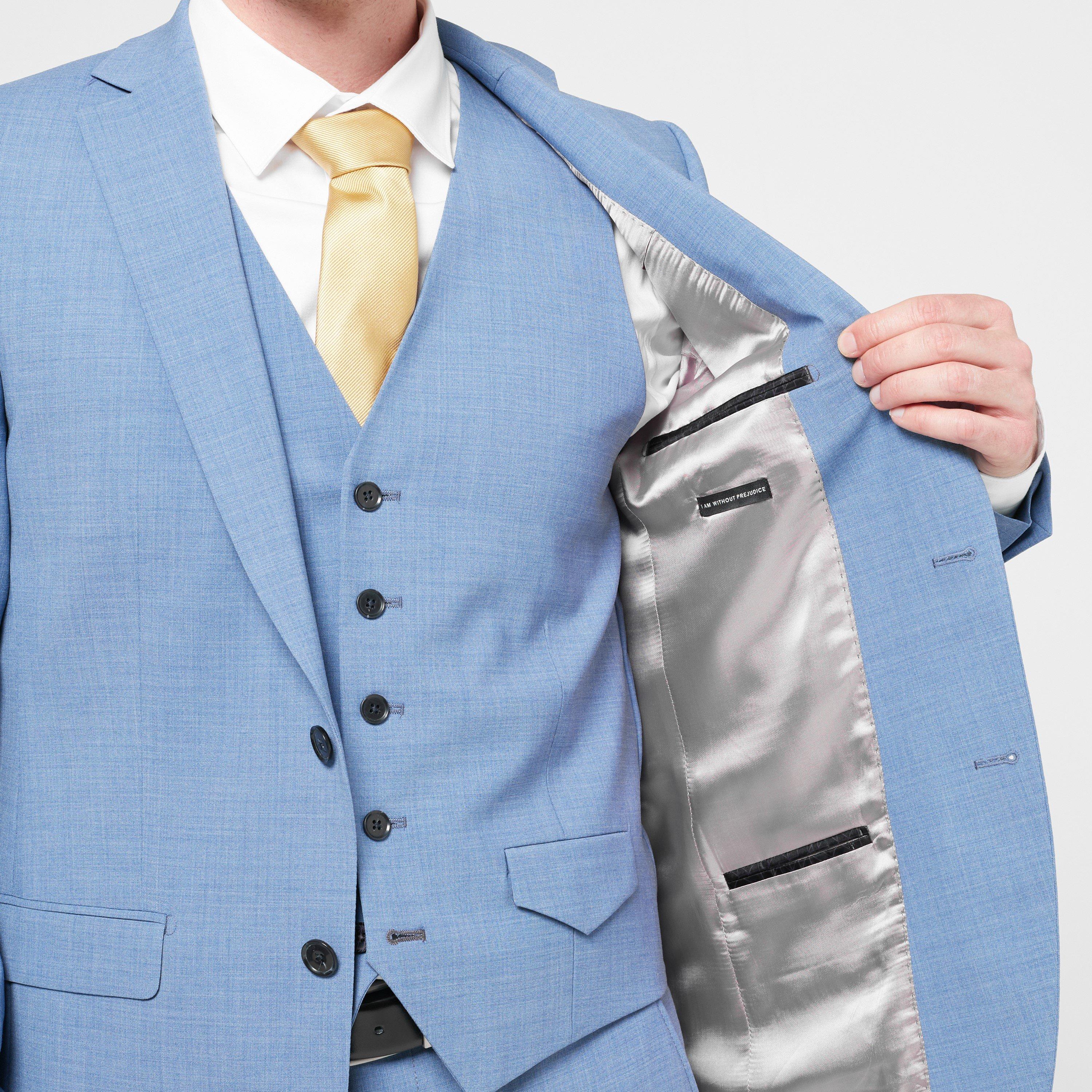 Light Blue - Without Prejudice - Kilburn Slim Fit Suit Jacket - Italian Fabric - 5