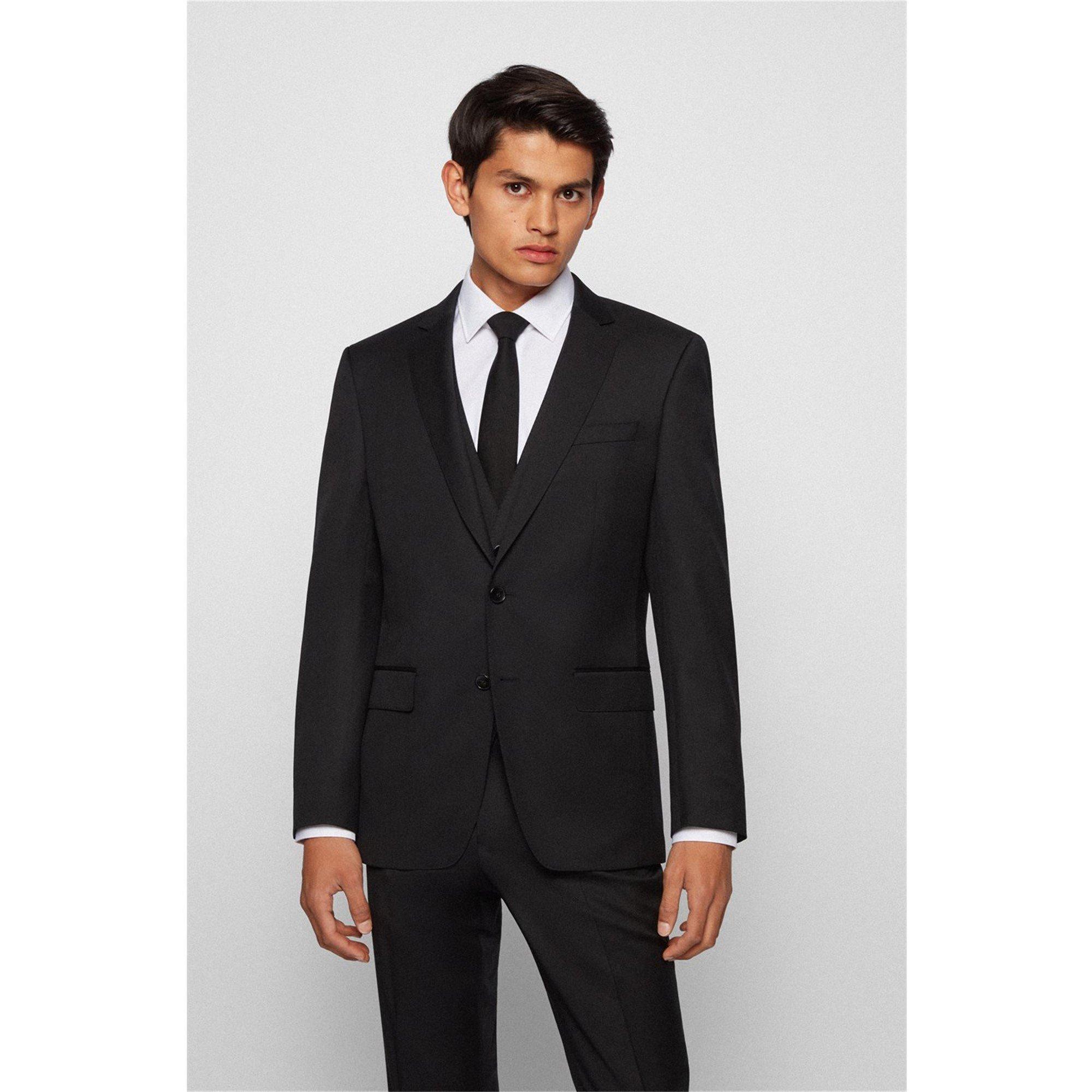 Black 001 - Boss - Men's Huge6 Blazer Suit Jacket - 2