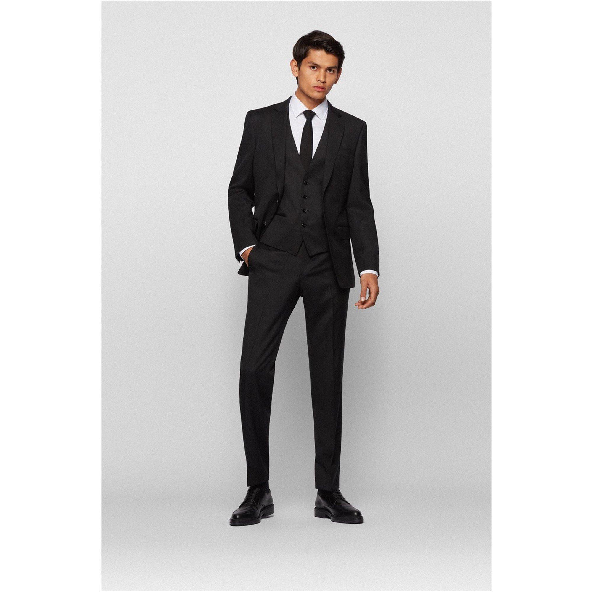 Black 001 - Boss - Men's Huge6 Blazer Suit Jacket - 5