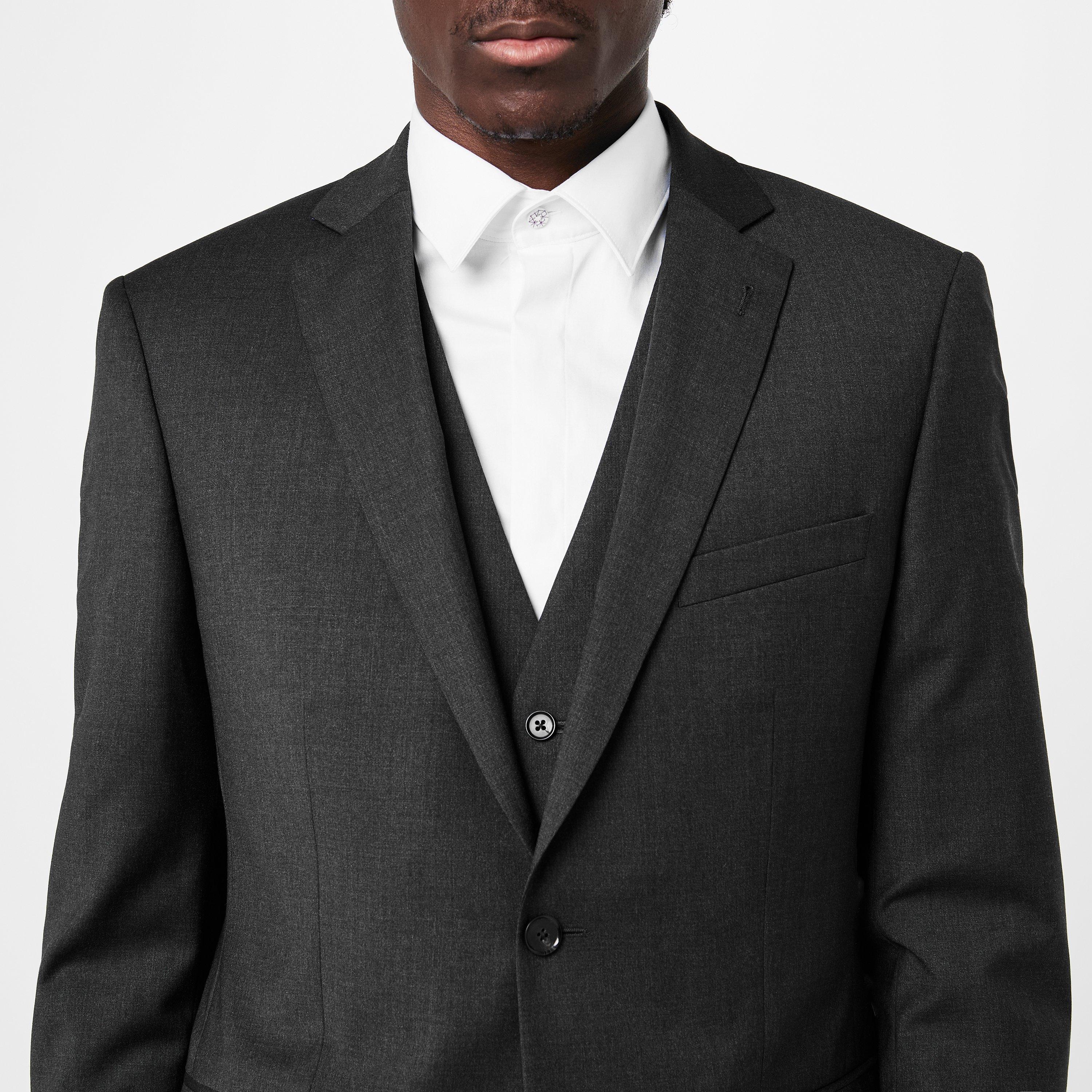 Charcoal - Without Prejudice - Kilburn Charcoal Slim Fit Suit Jacket - Italian Fabric - 5