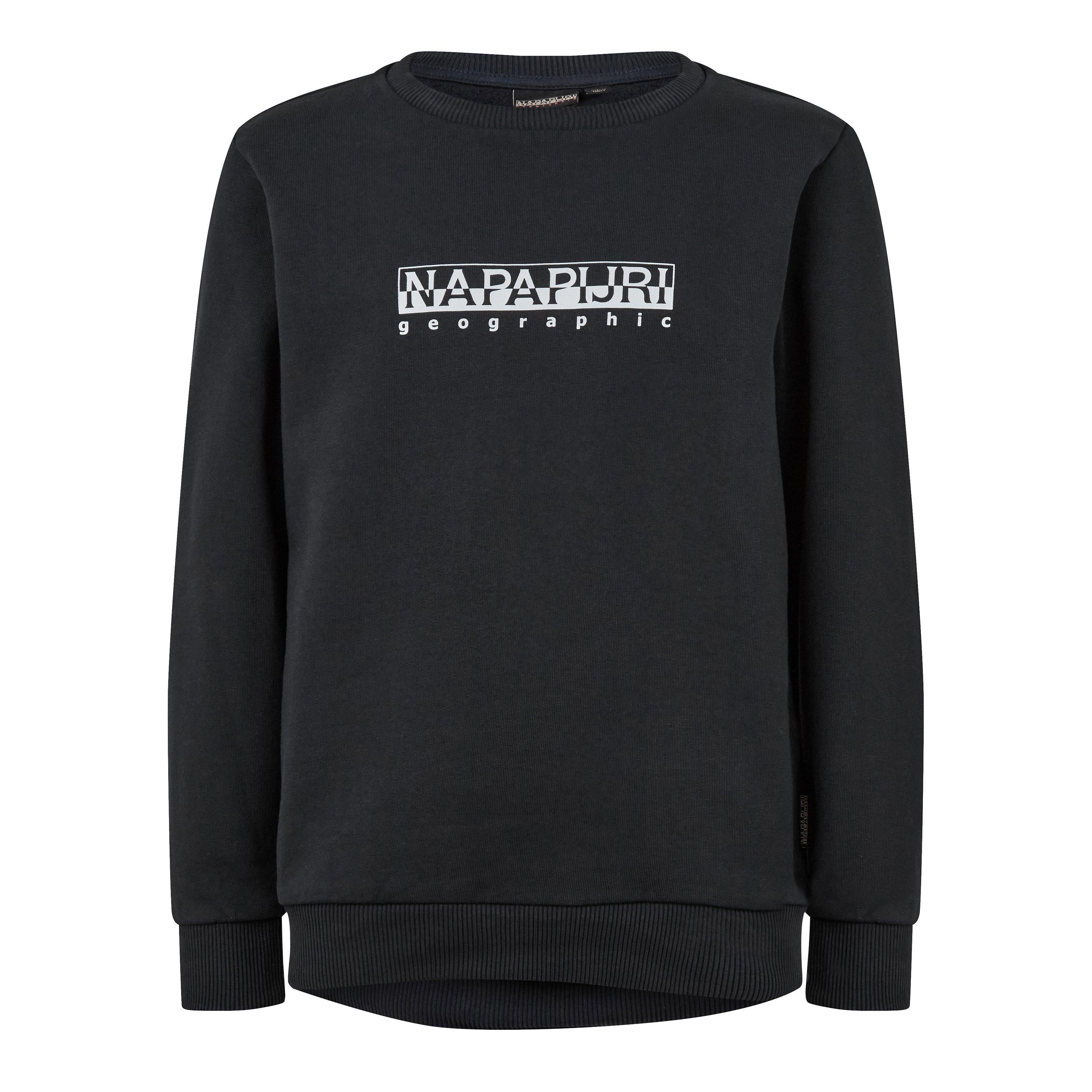 Napapijri Boy's Box Fleece Crew Neck Sweatshirt - Black MBU