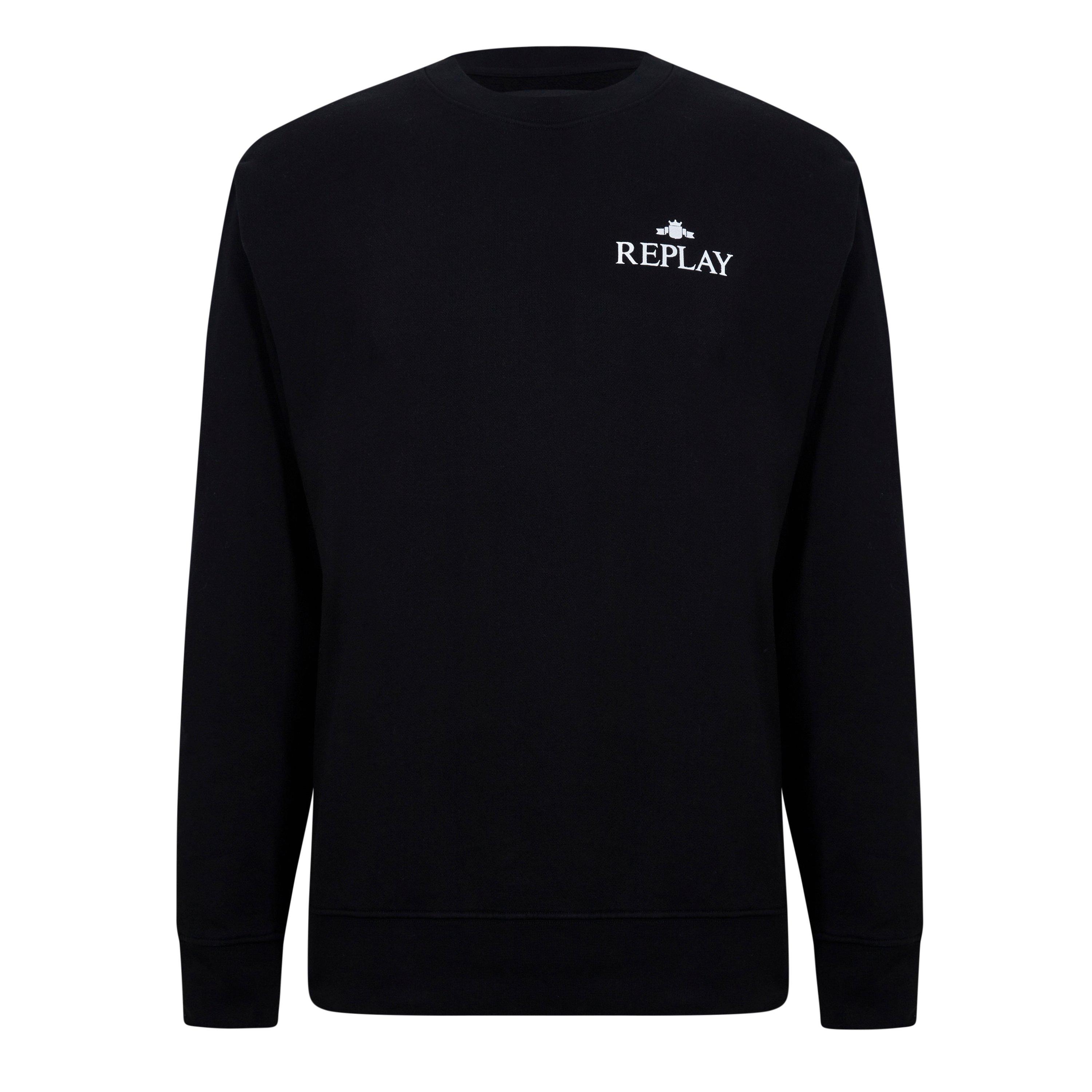 Replay Small Logo Crewneck Sweater - Black 098 - S
