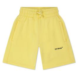 Off White Rubber Arrow Cotton Jersey Shorts Junior