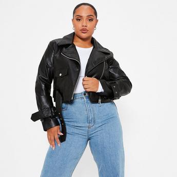 I Saw It First ISAWITFIRST Faux Leather Biker Jacket