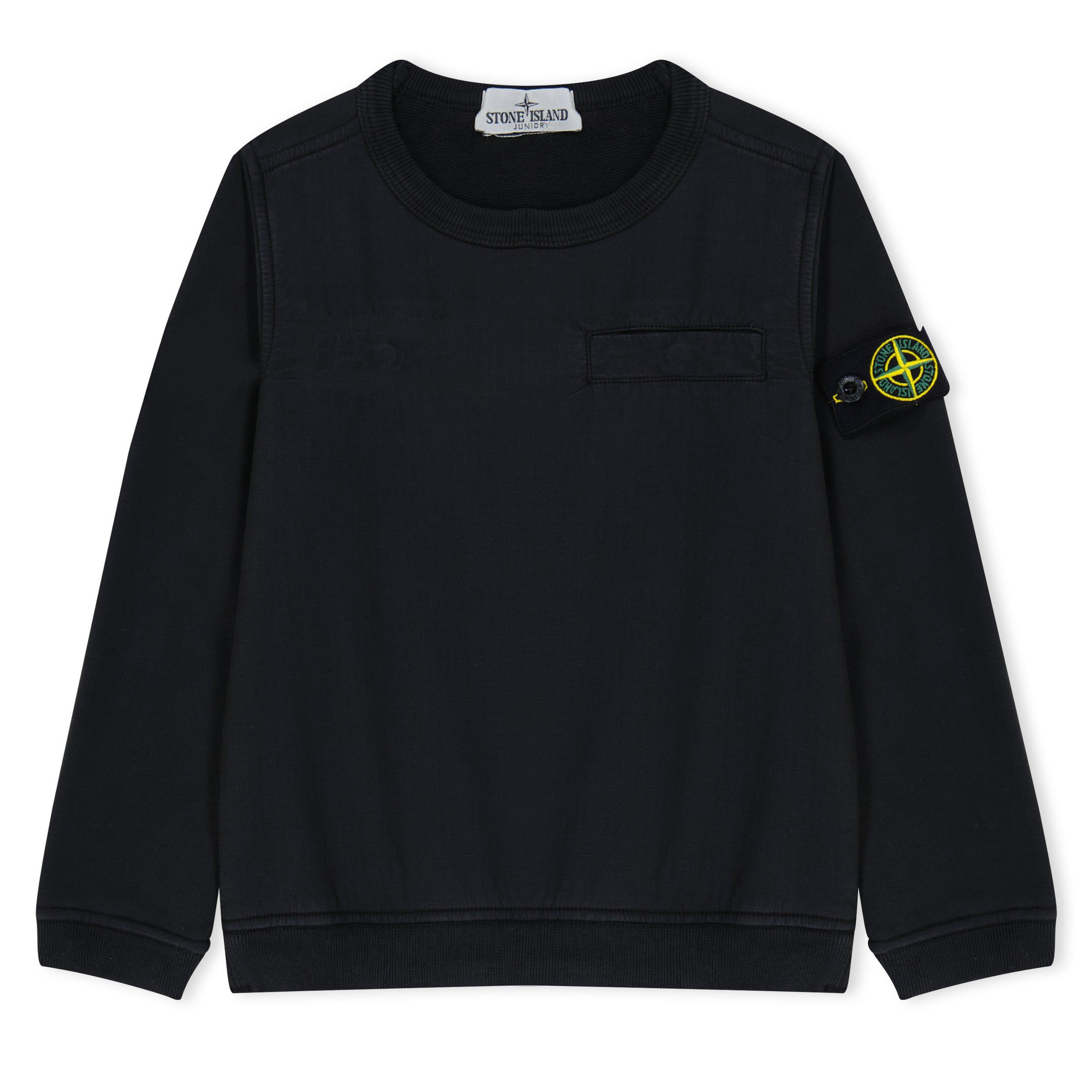 Black V0029 - Stone Island - Crew Logo Sweater - 1