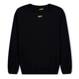 Off White Stamp Cotton Jersey Sweatshirt Juniors