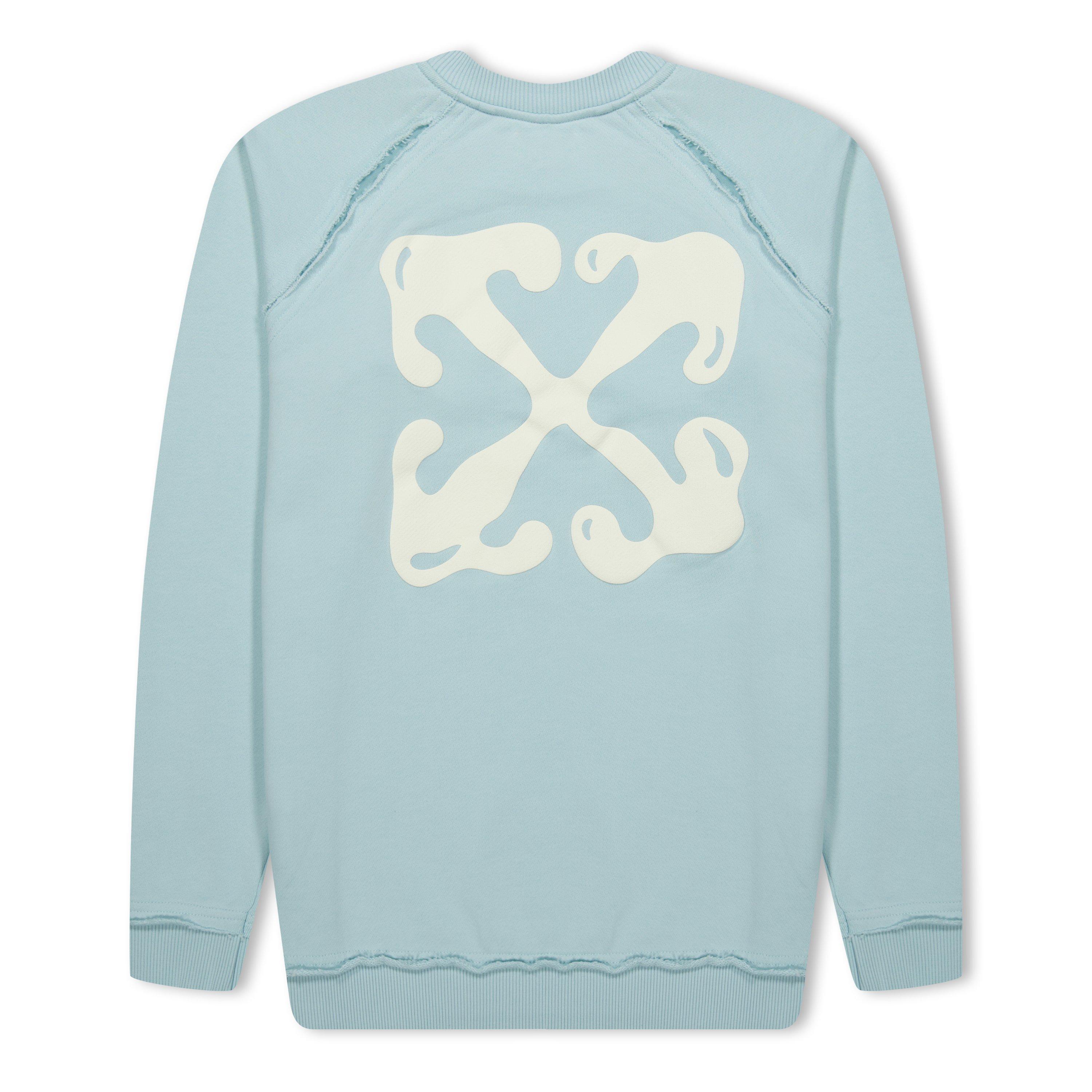 Blue Wht 4003 - Off White - Kids Fluid Centre Bubble Effect Logo Sweatshirt - 2