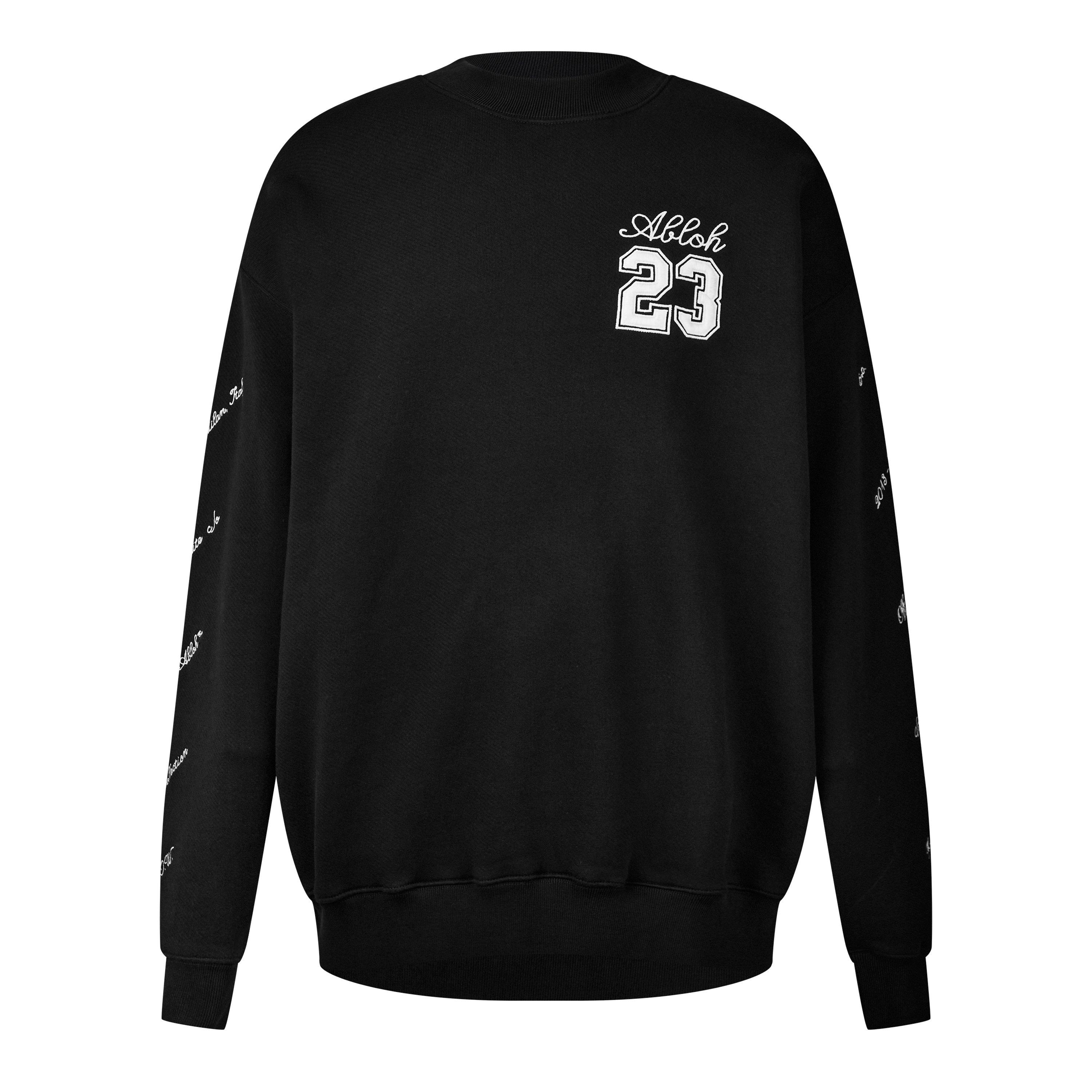 Black White - Off White - Men's 23 Logo Skate Crew Sweater - 7