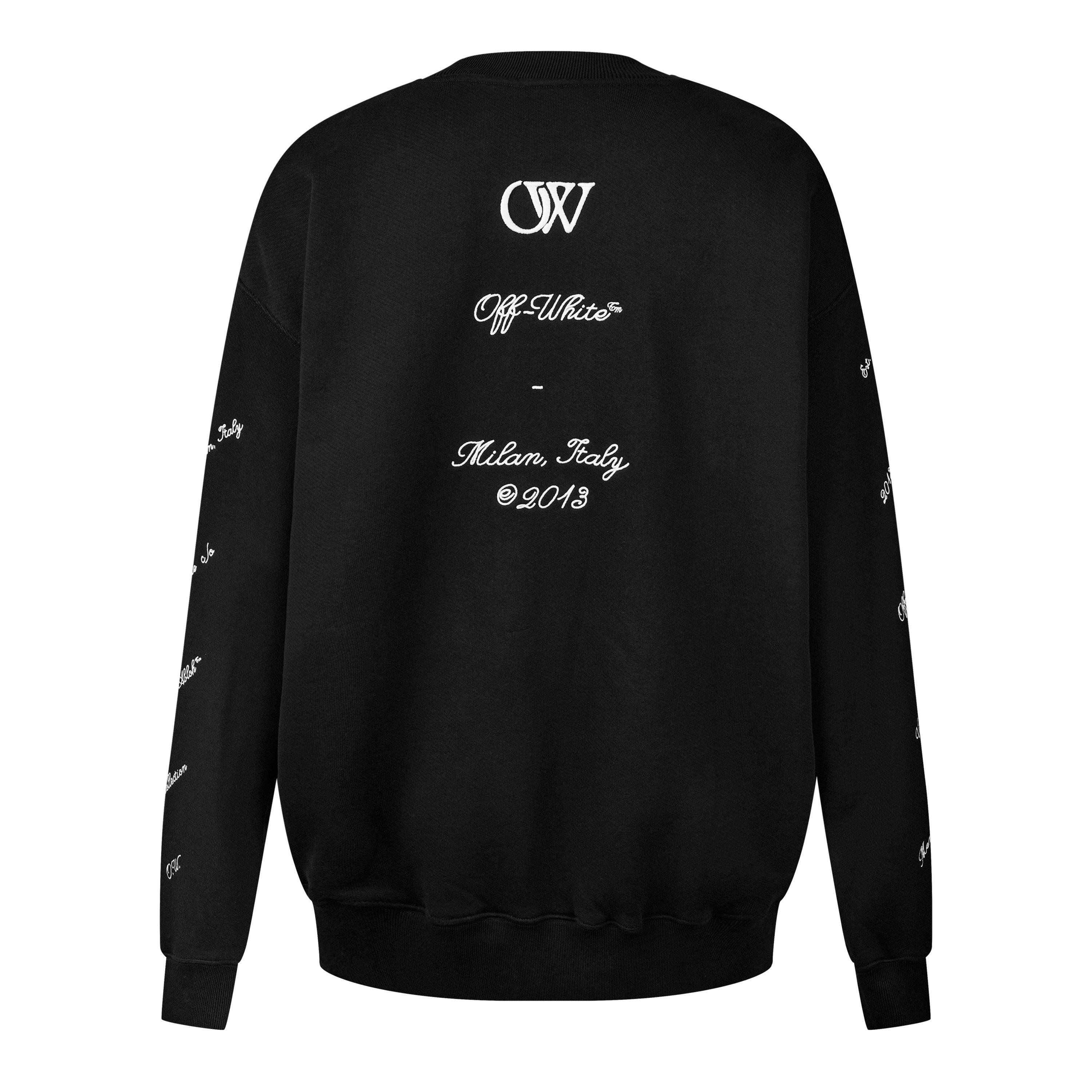 Black White - Off White - Men's 23 Logo Skate Crew Sweater - 8