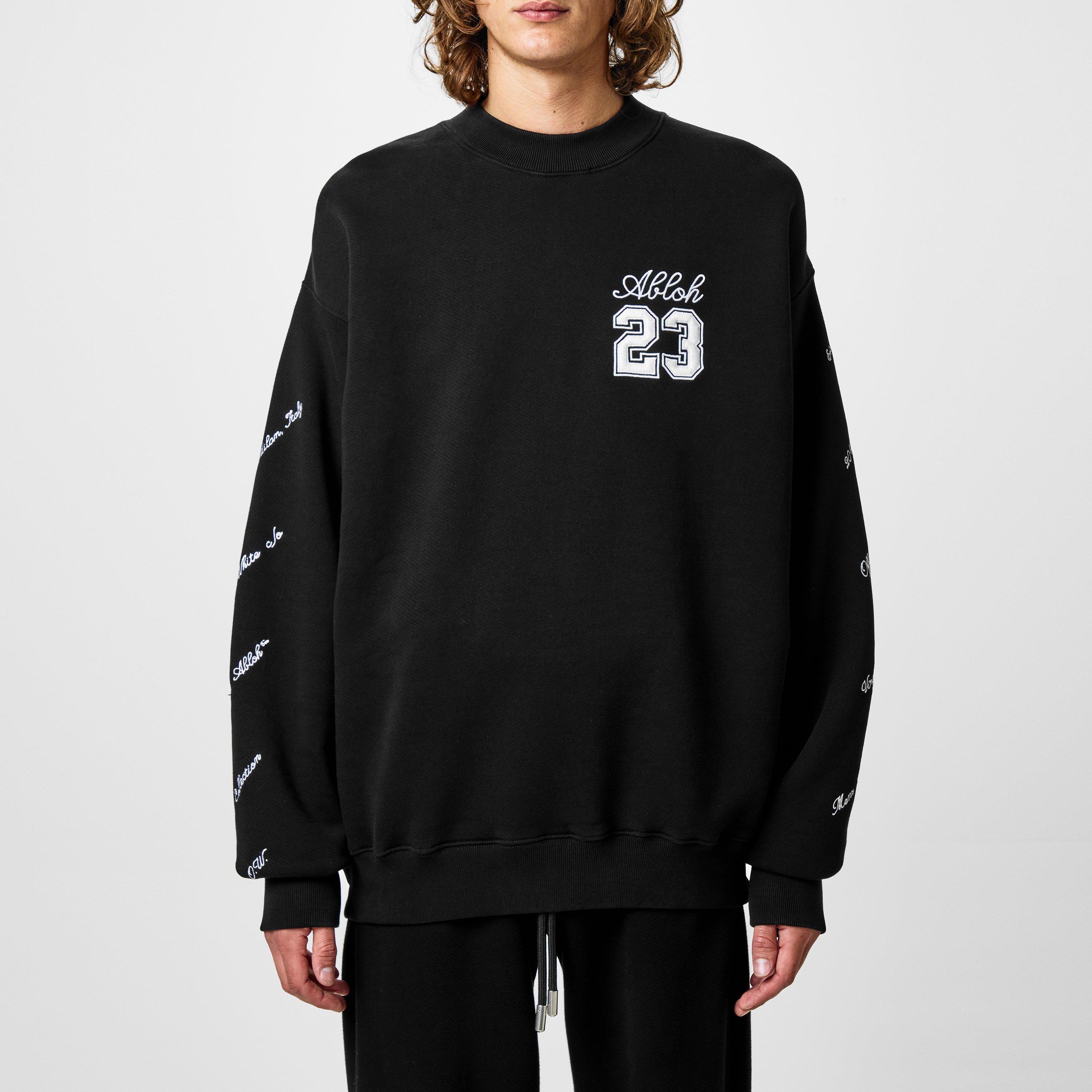 Black White - Off White - Men's 23 Logo Skate Crew Sweater - 3
