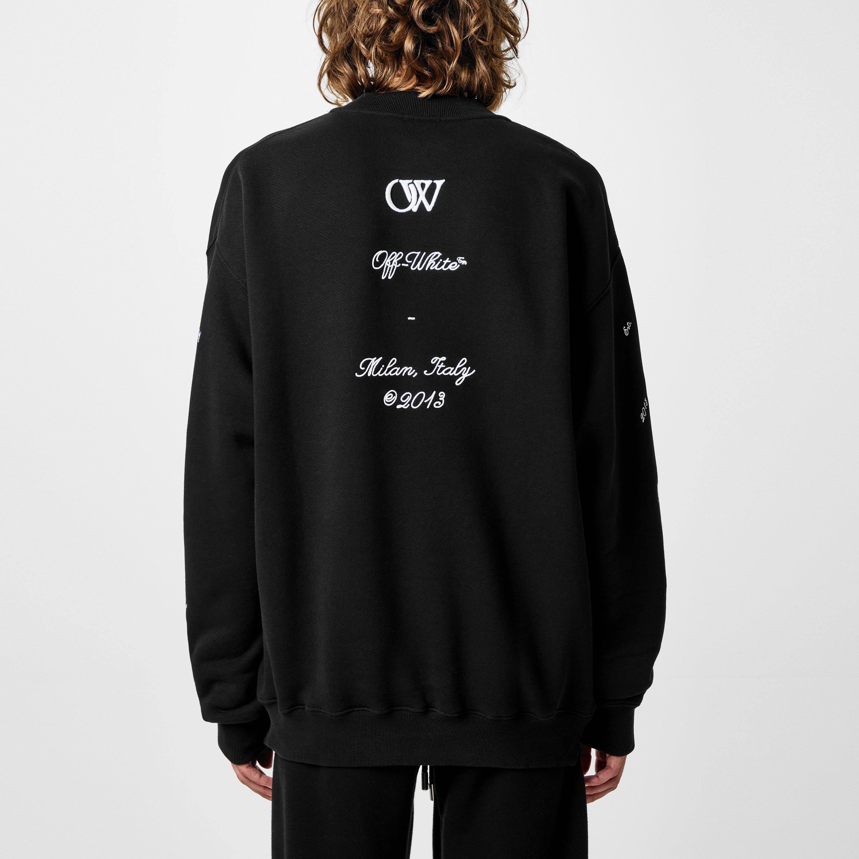 Black White - Off White - Men's 23 Logo Skate Crew Sweater - 4