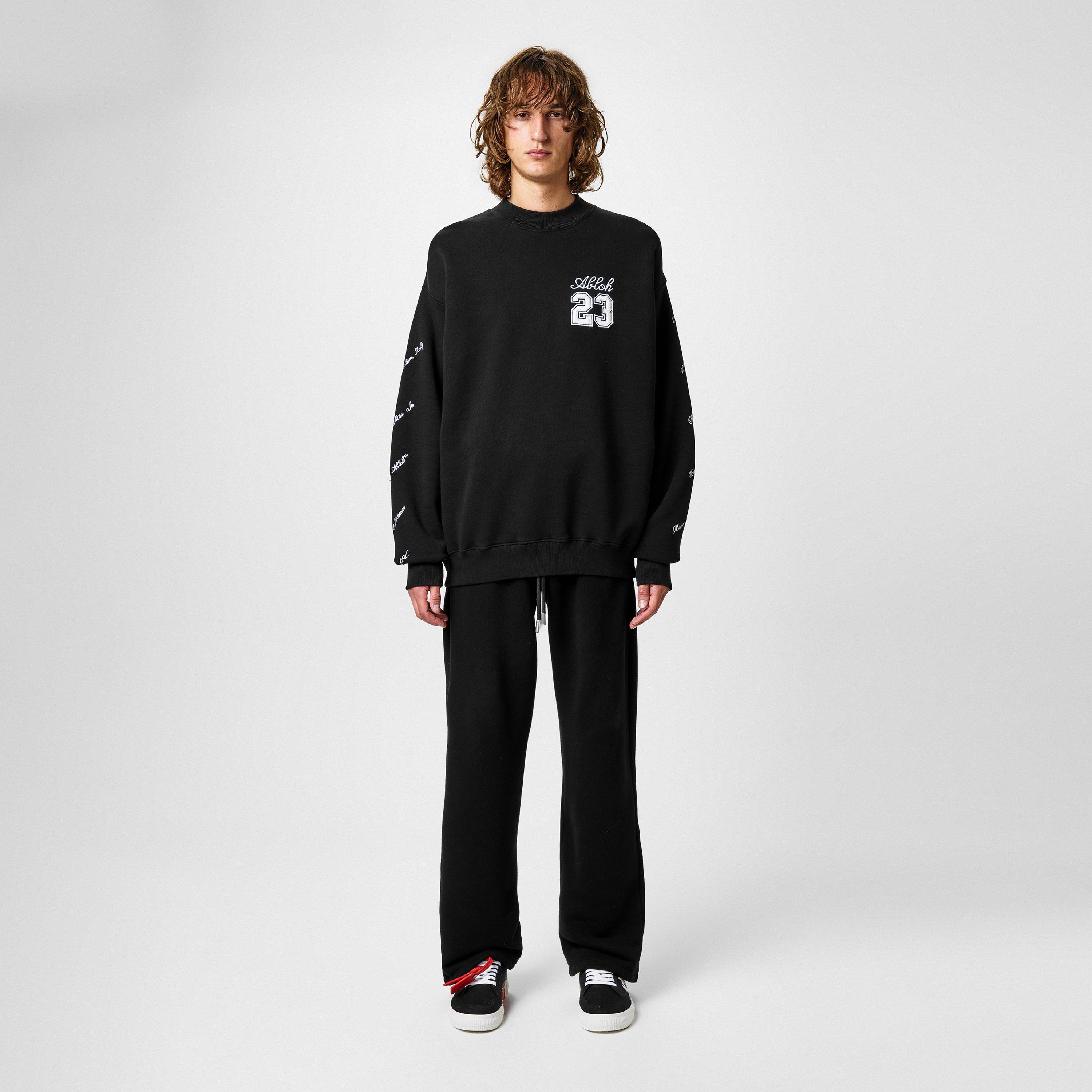 Black White - Off White - Men's 23 Logo Skate Crew Sweater - 6