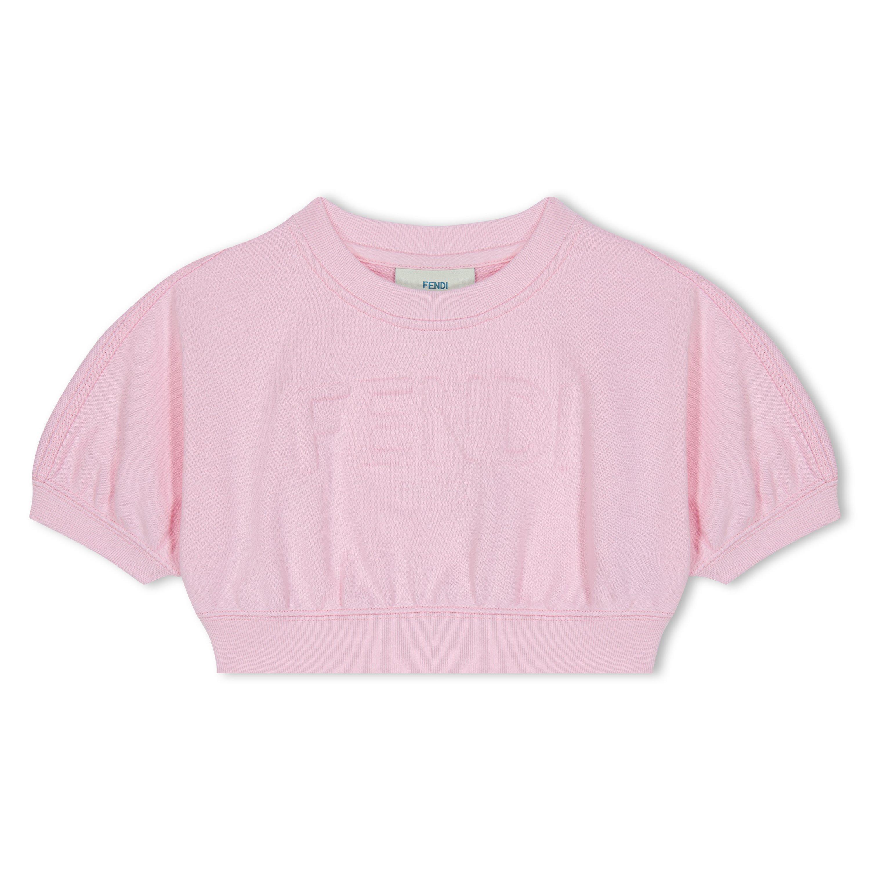 Pink F0QE5 - Fendi - Cropped Logo Sweatshirt Juniors - 1
