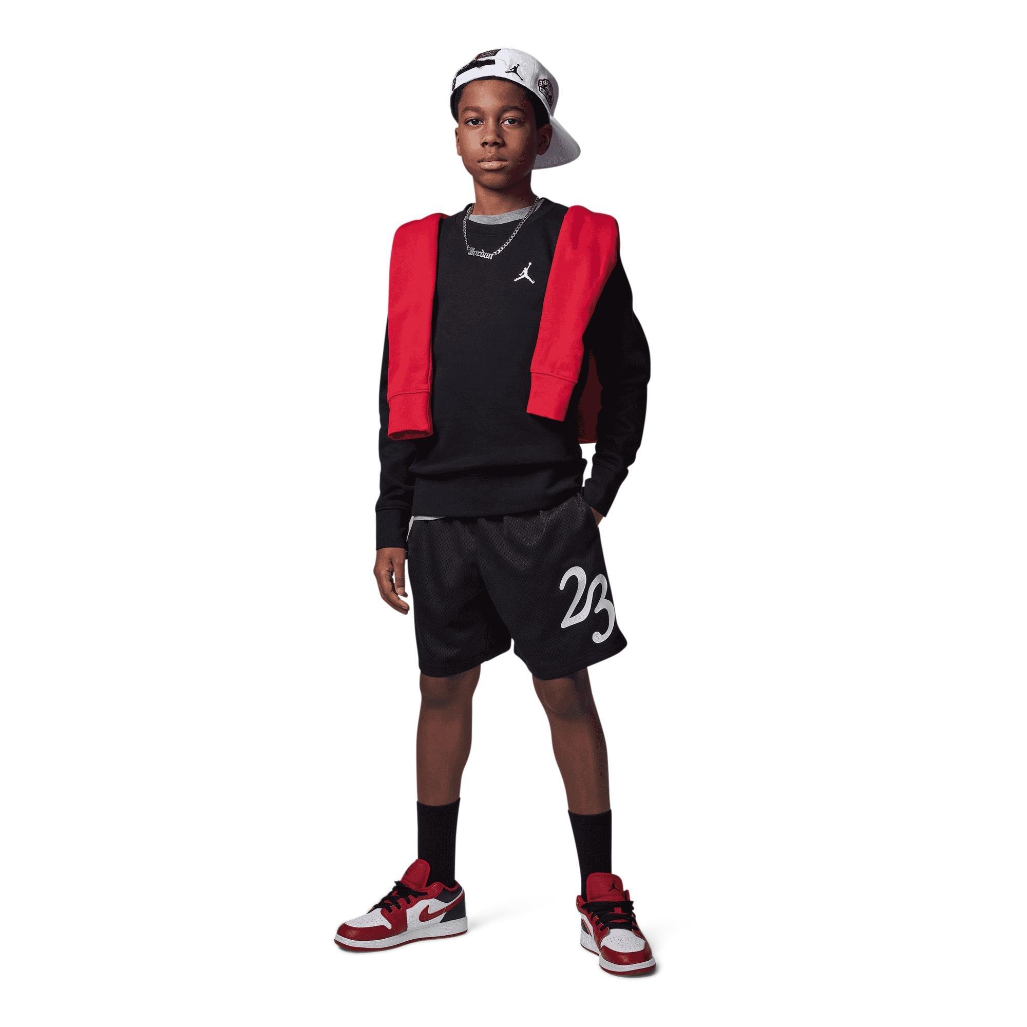 Black - Air Jordan - Fleece Crew Sweatshirt Juniors - 4