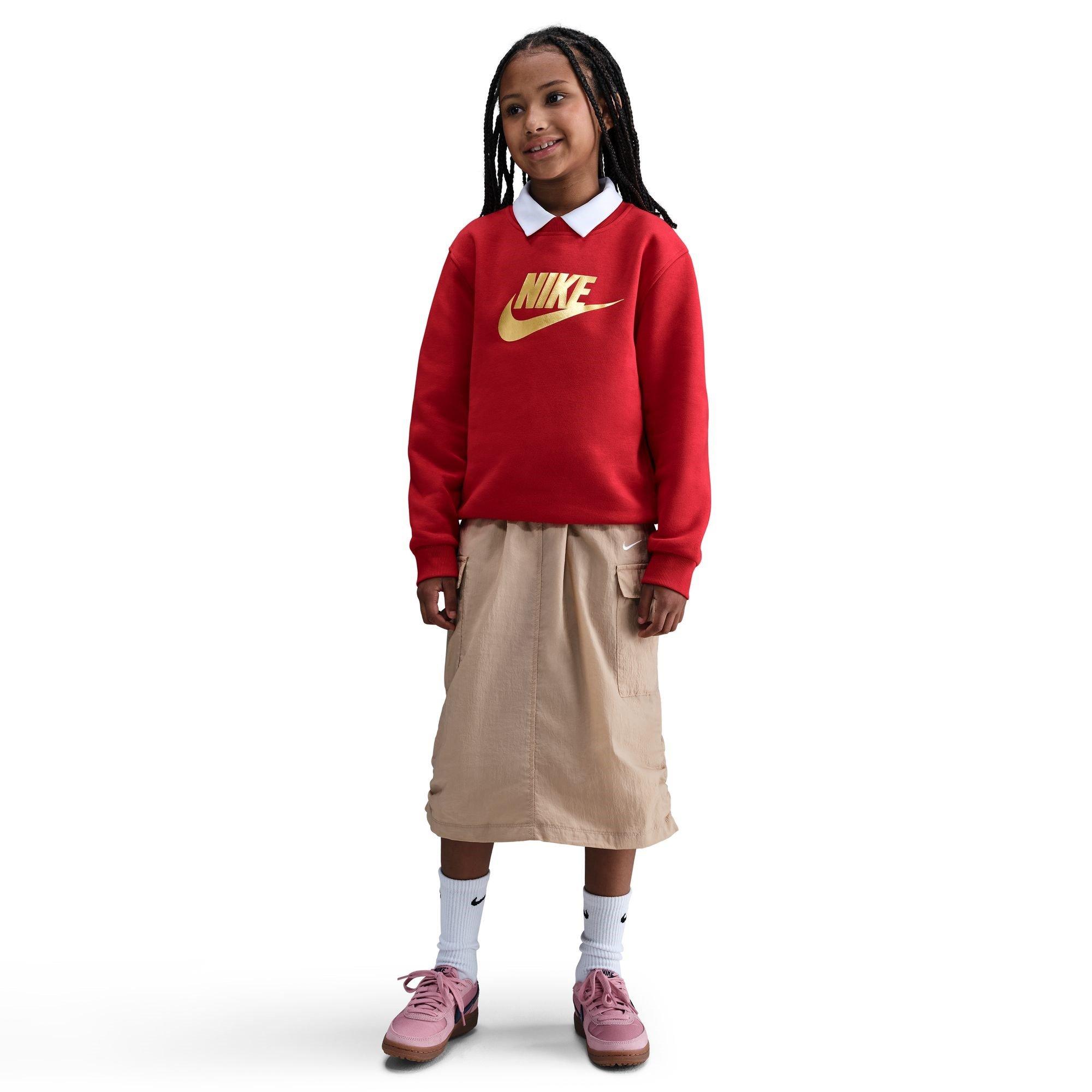 Rood/Goud - Nike - Kids' Club Fleece Crew Sweatshirt - 6