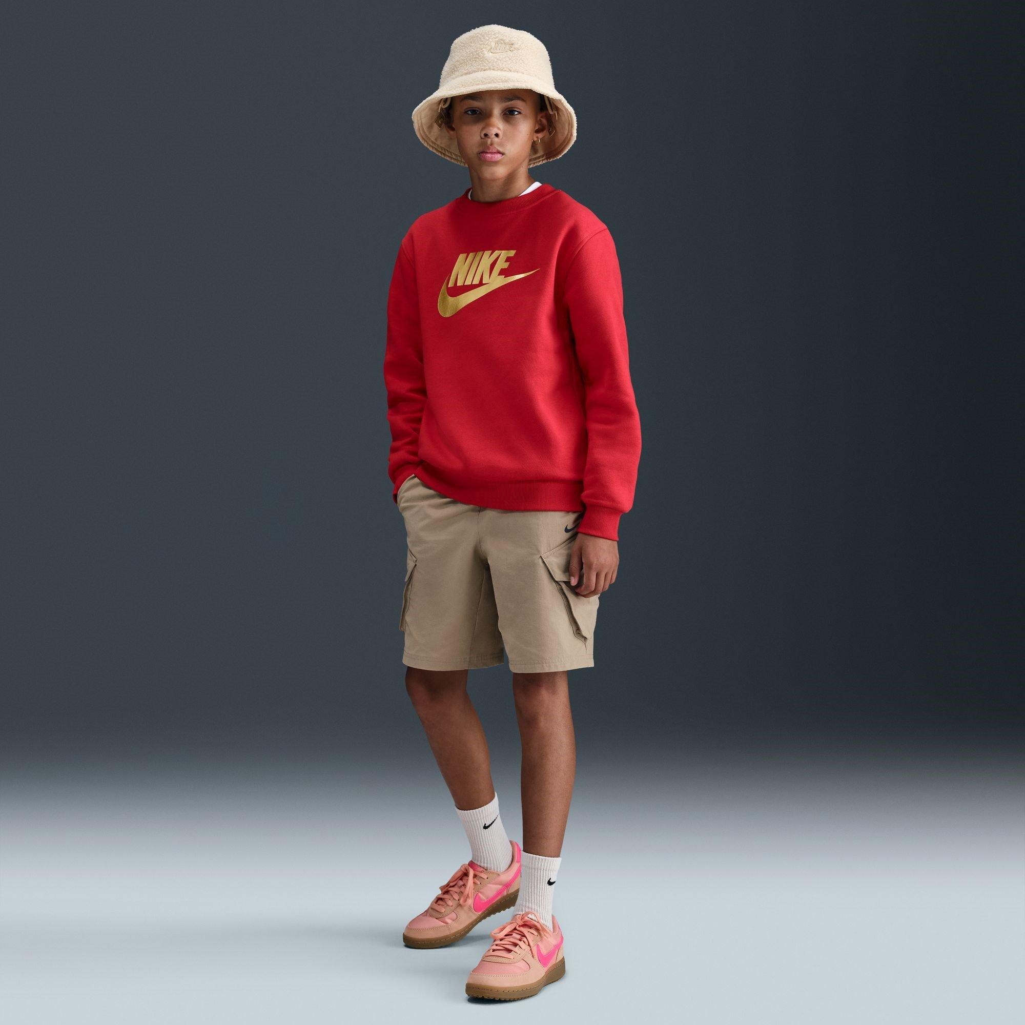 Rood/Goud - Nike - Kids' Club Fleece Crew Sweatshirt - 10