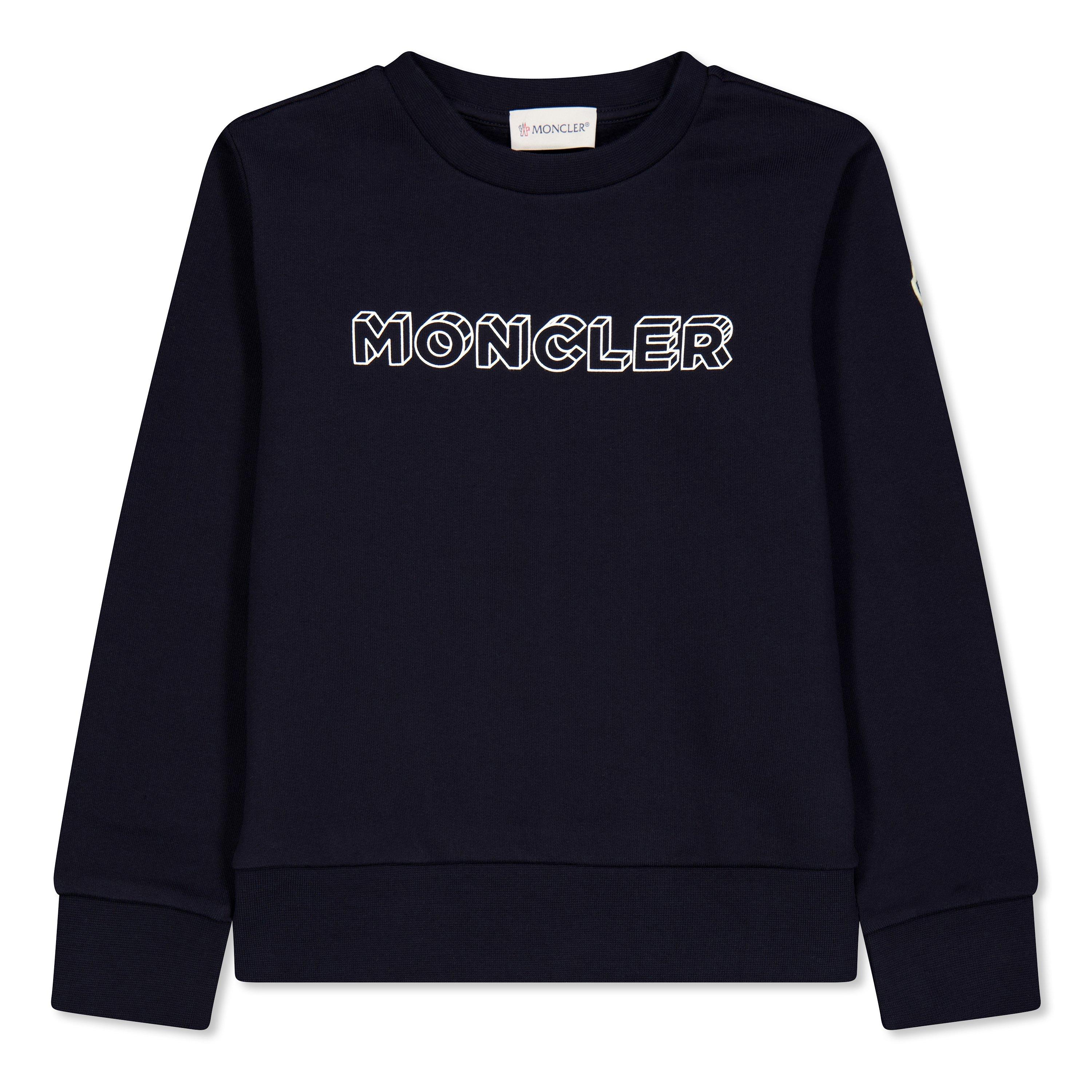Moncler Logo Crew Sweater Juniors - Navy 778 - Size 8Y