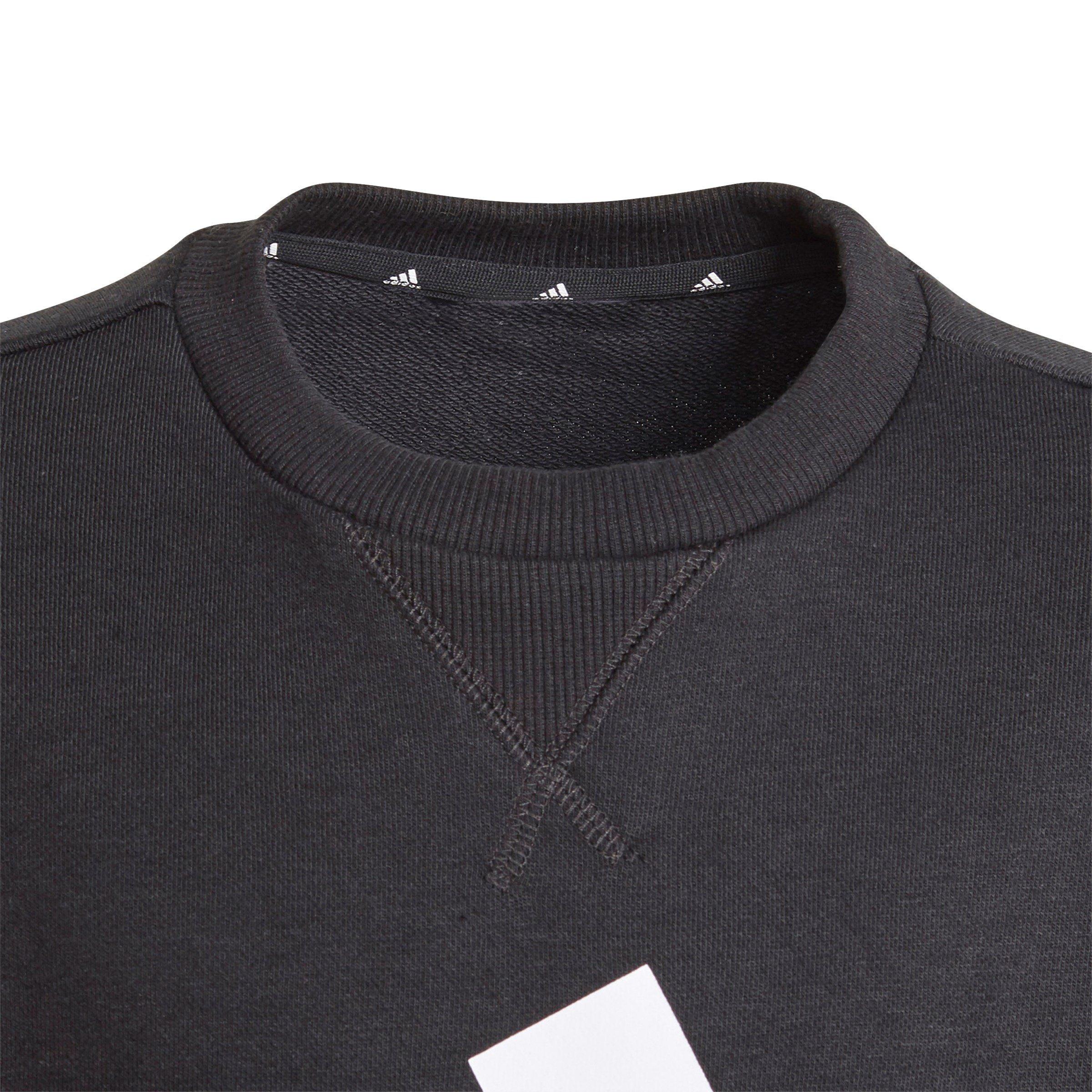 Zwart/Wit - adidas - Linear Crew Sweater Junior Boys - 3