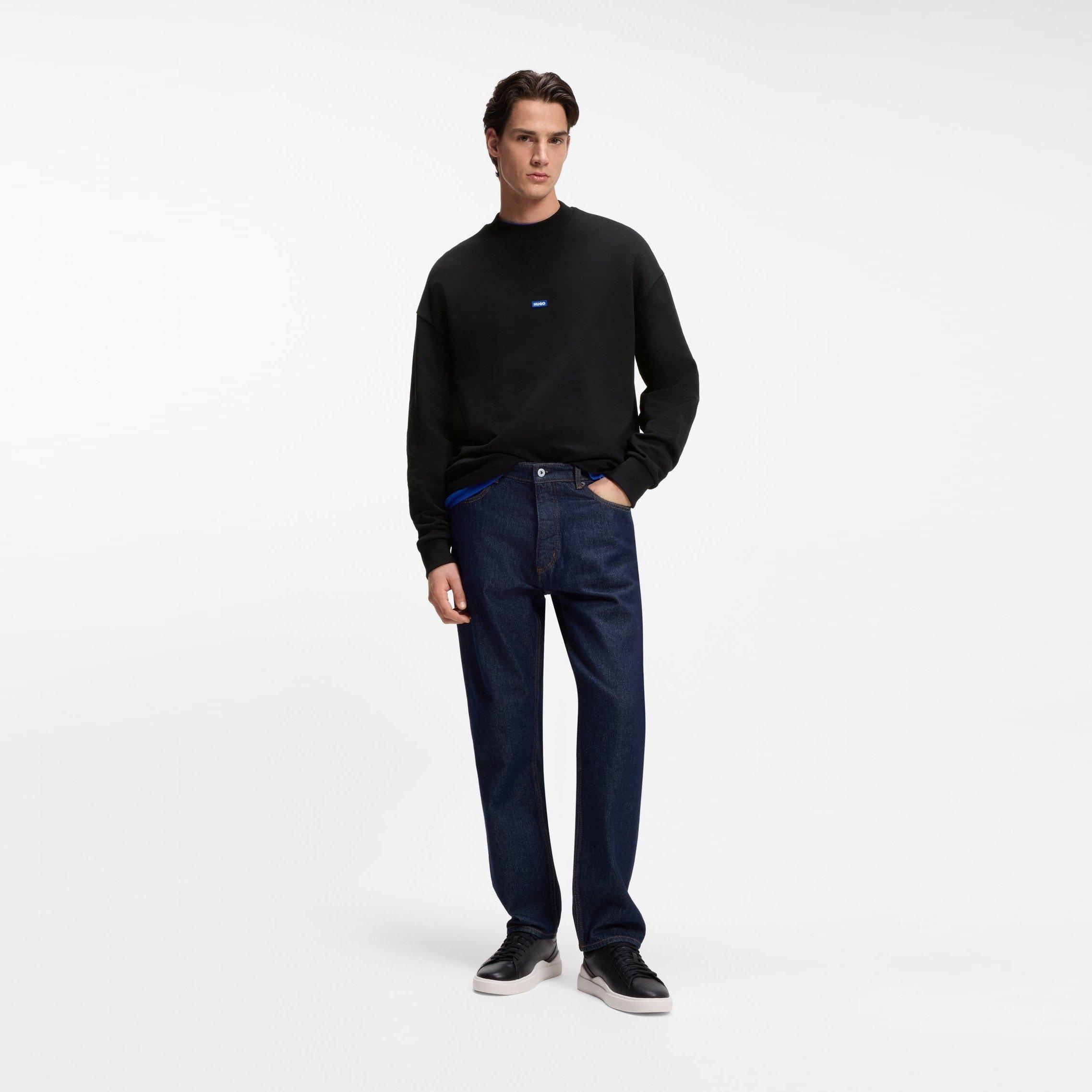 Black 001 - Hugo - Men's Cotton Relaxed Fit Crew Sweatshirt - 6