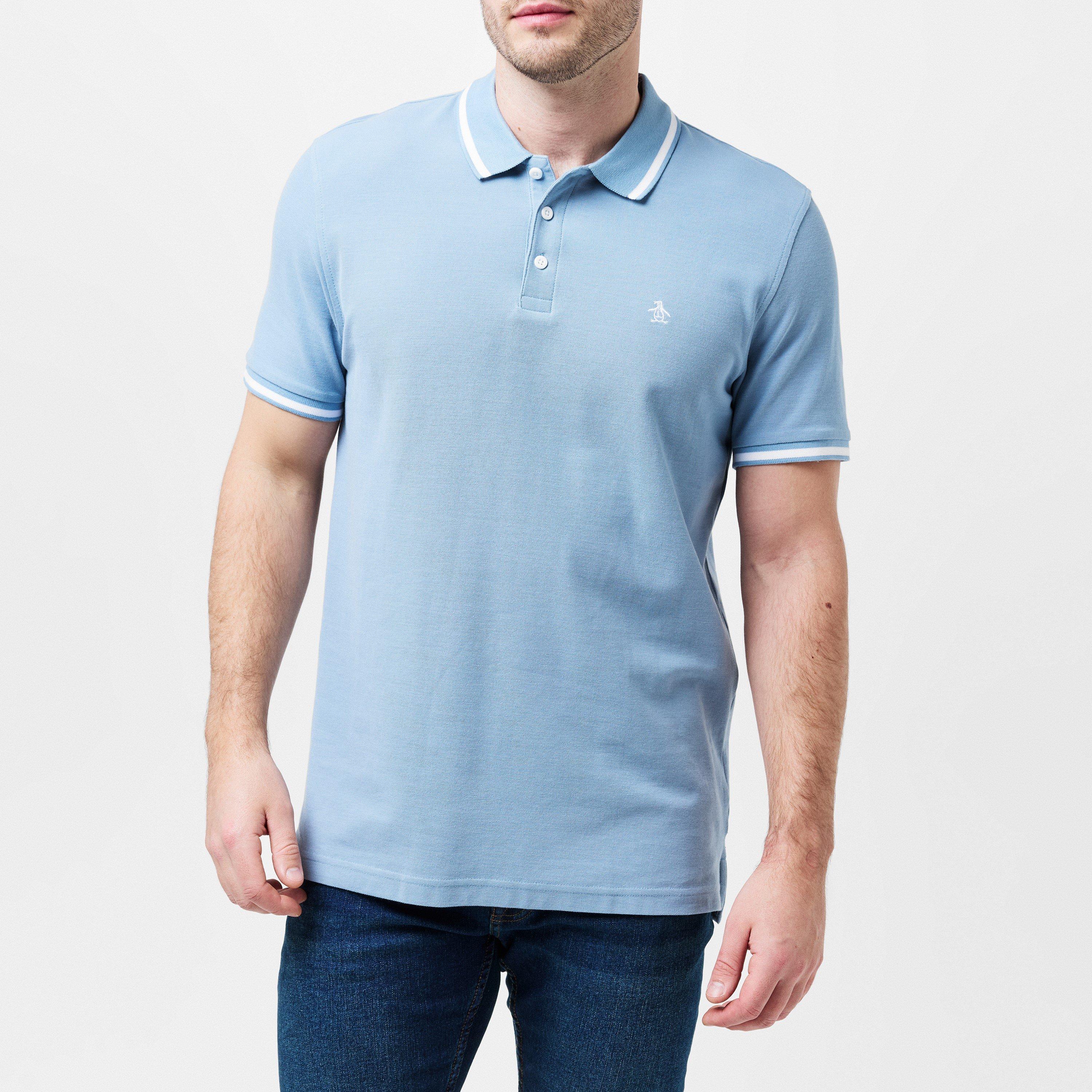 Faded Denim - Original Penguin - OP Tipped Polo Shirt Mens - 3