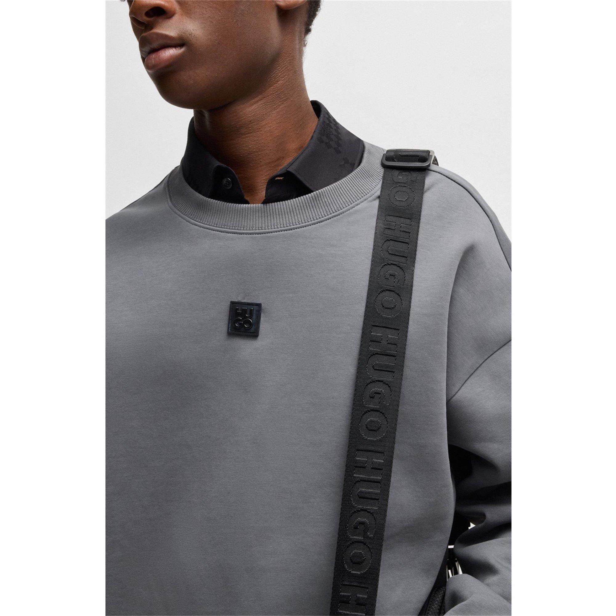 Open Grey 086 - Hugo - Mens HUGO Crew-Neck Long Sleeve Sweatshirt with Logo Detail (Dettil) - 5
