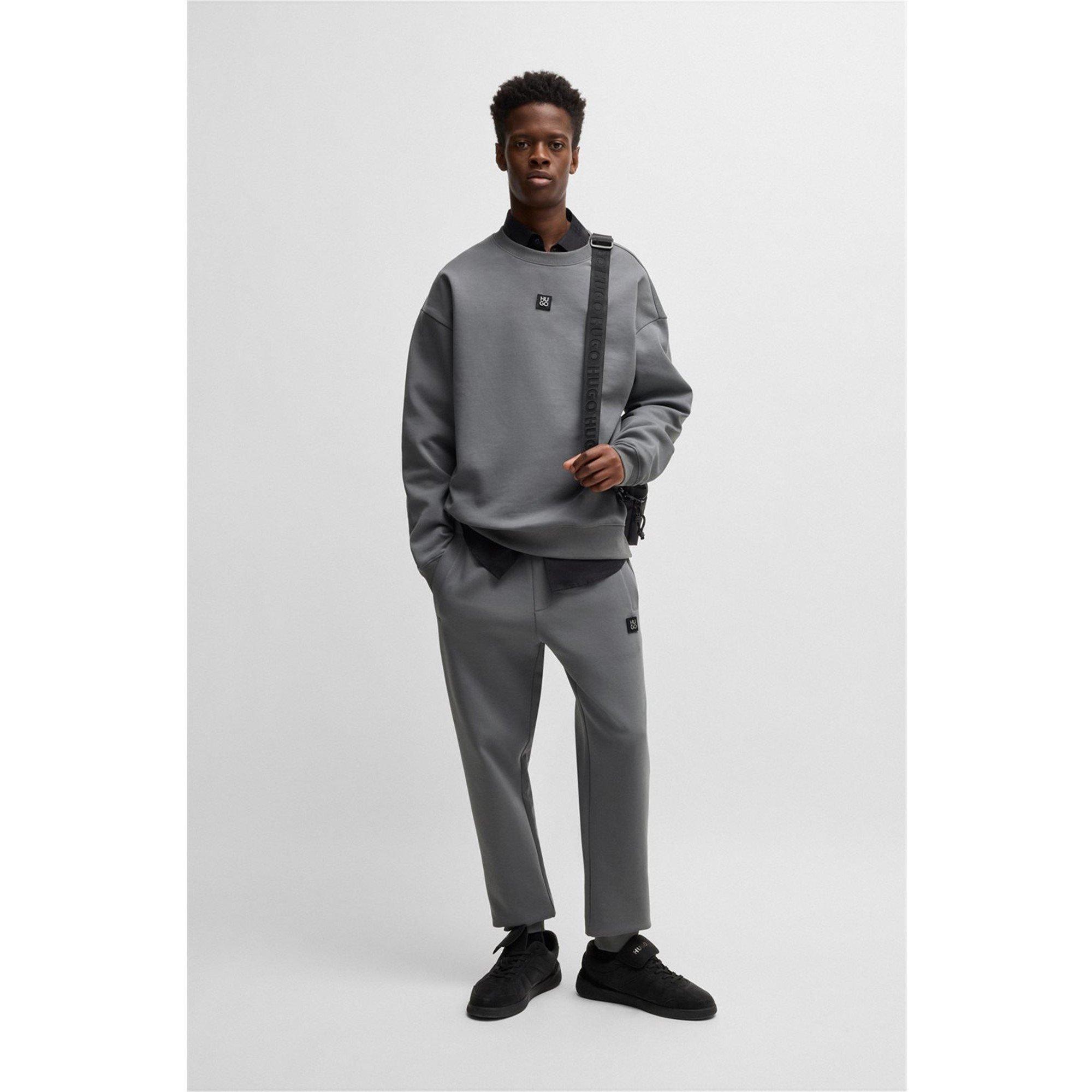 Open Grey 086 - Hugo - Mens HUGO Crew-Neck Long Sleeve Sweatshirt with Logo Detail (Dettil) - 6