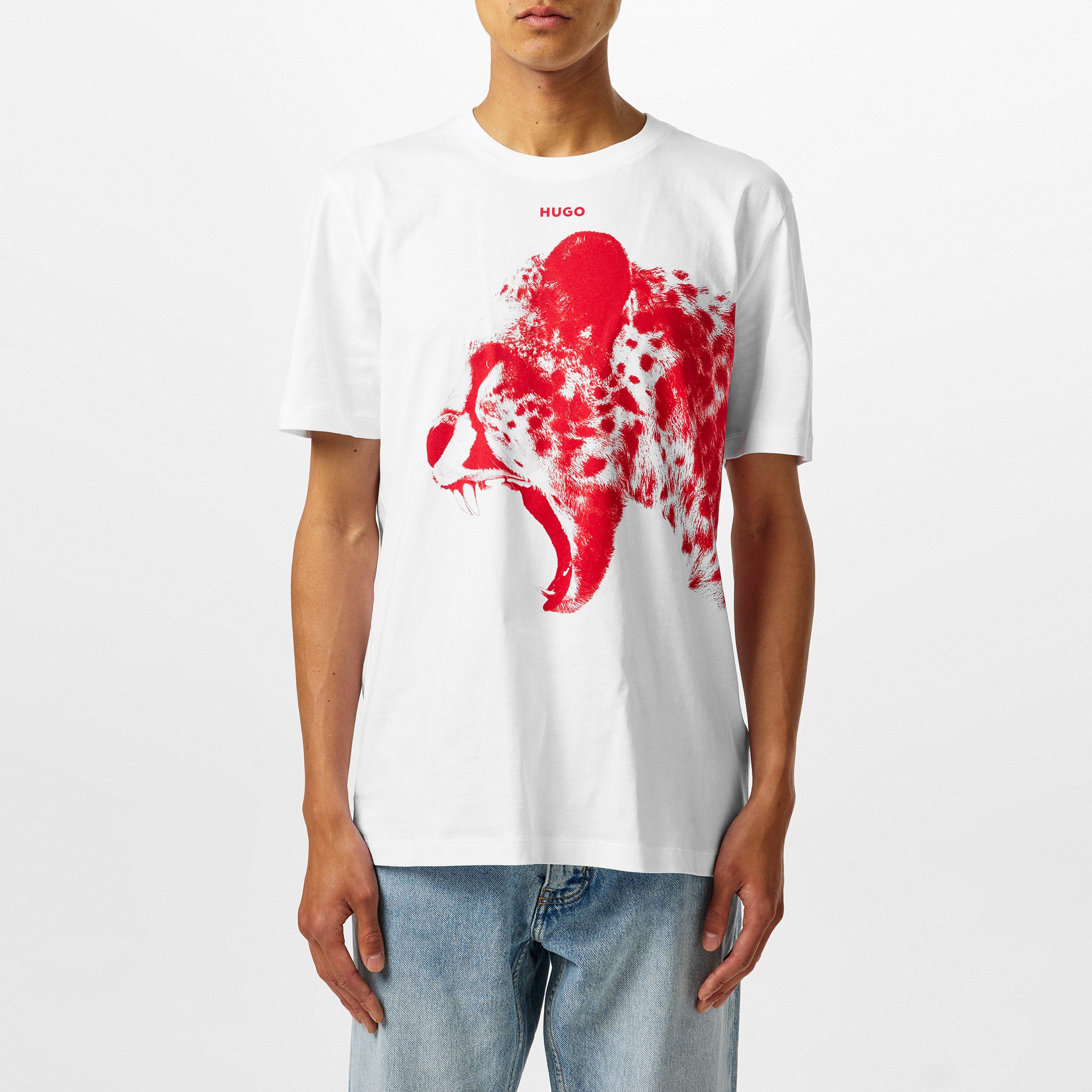 White 100 - Hugo - Men's Dikobra Regular Fit T-Shirt - 3