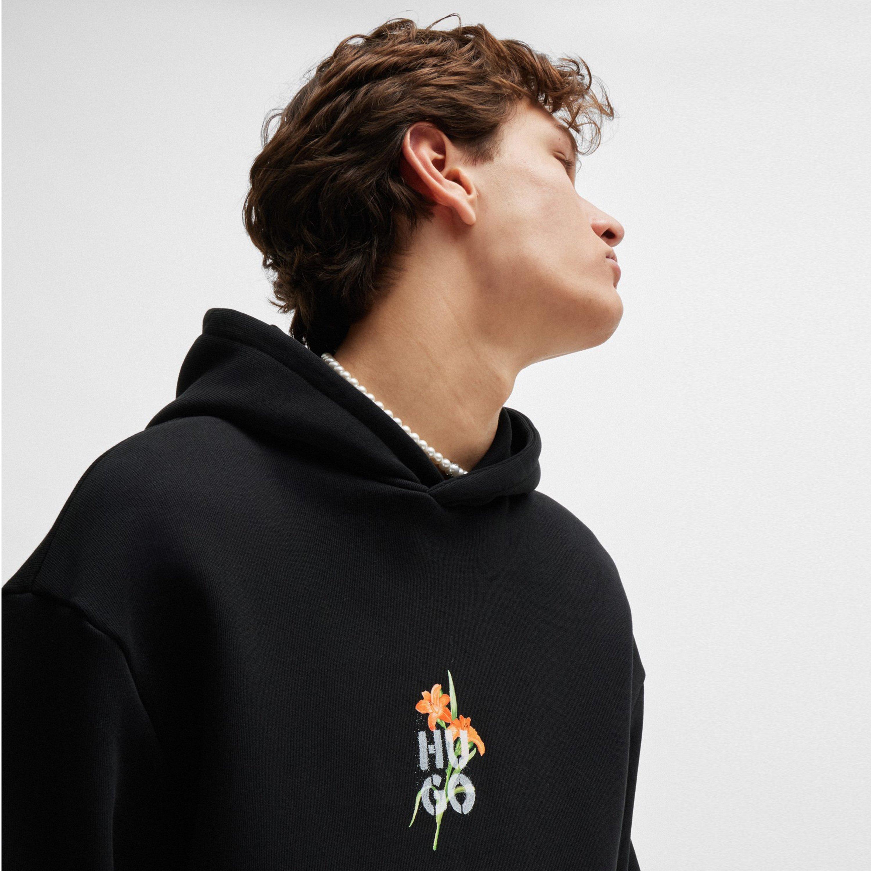 Black 001 - Hugo - Men's Diblossomy Hoodie - 4