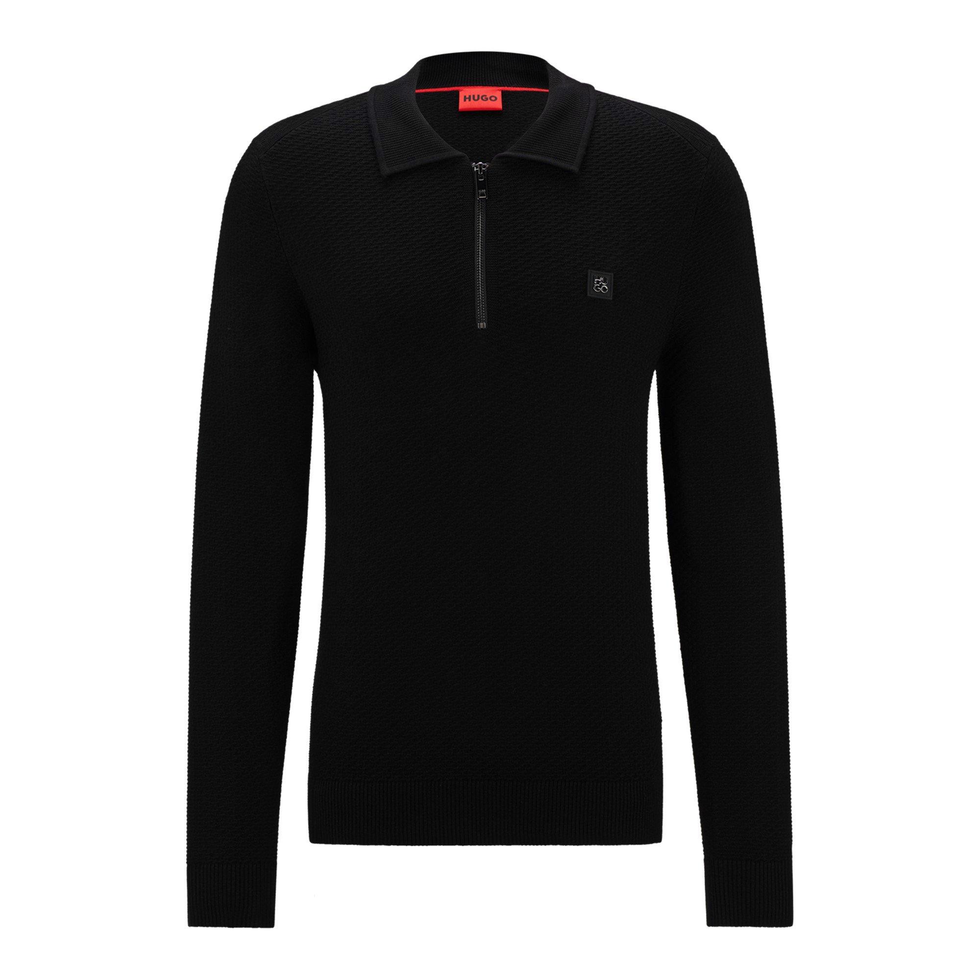 Black 001 - Hugo - Sastoon Knitted Polo Shirt - 7