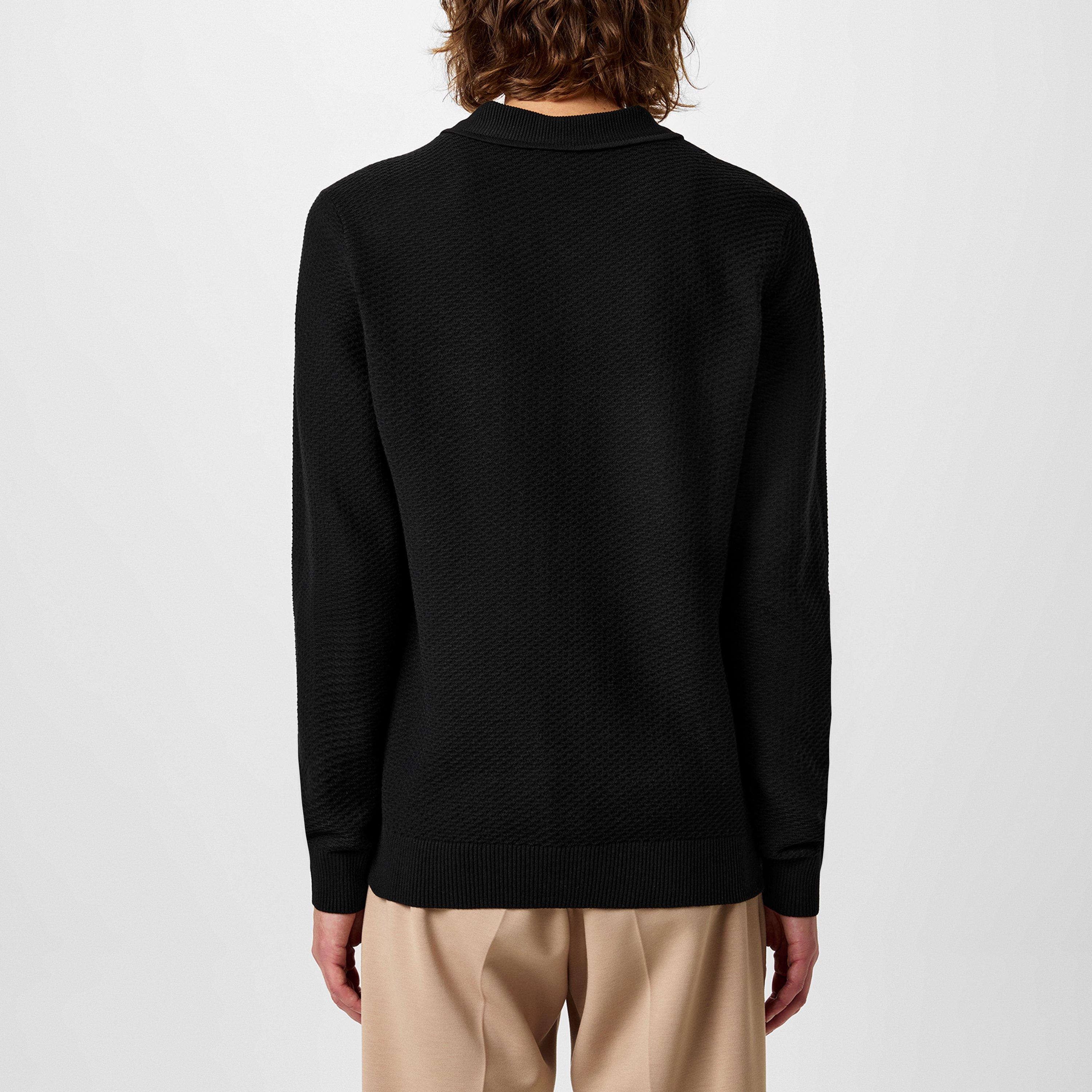 Black 001 - Hugo - Sastoon Knitted Polo Shirt - 4