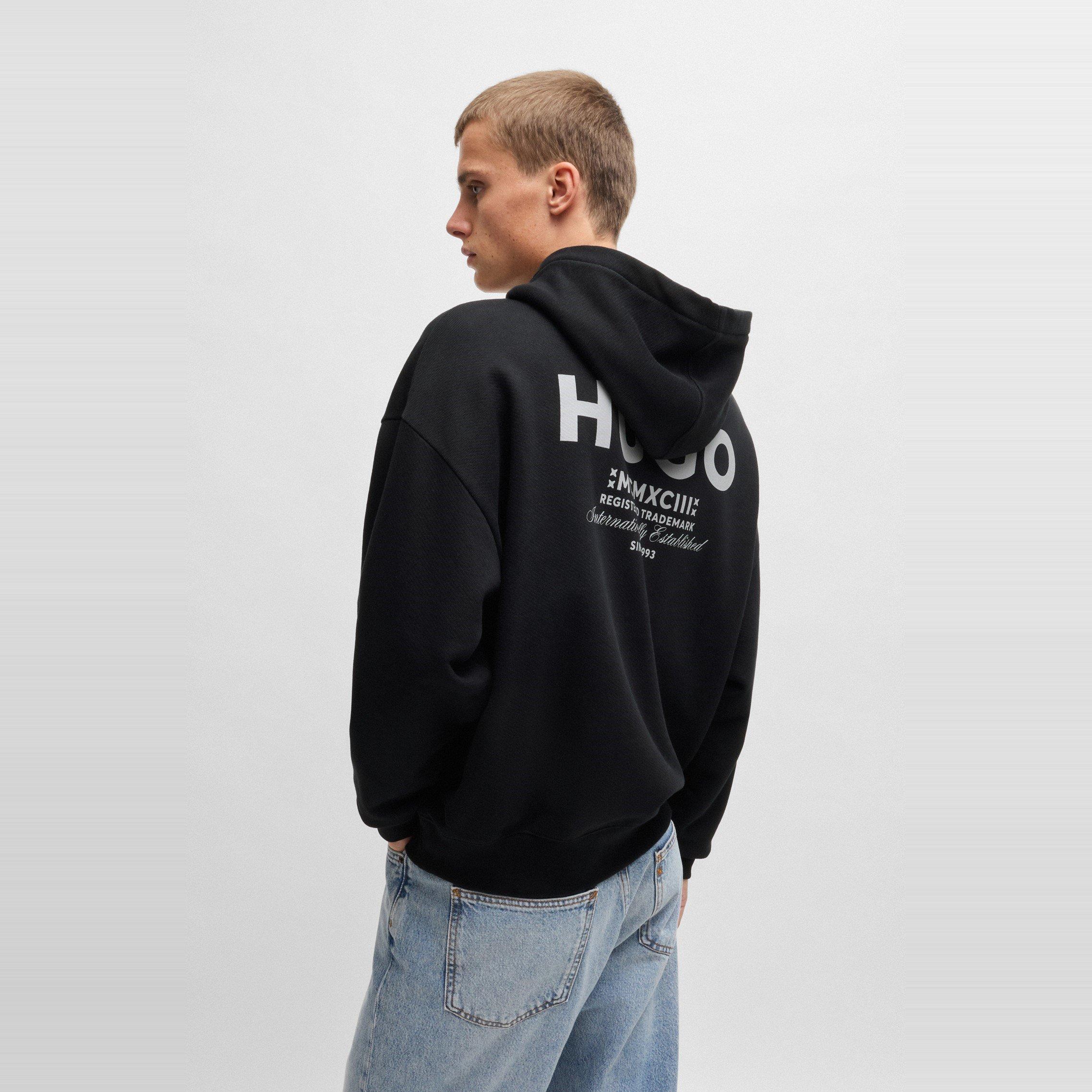 Black 002 - Hugo - Men's Over-the-head Hoodie - 2