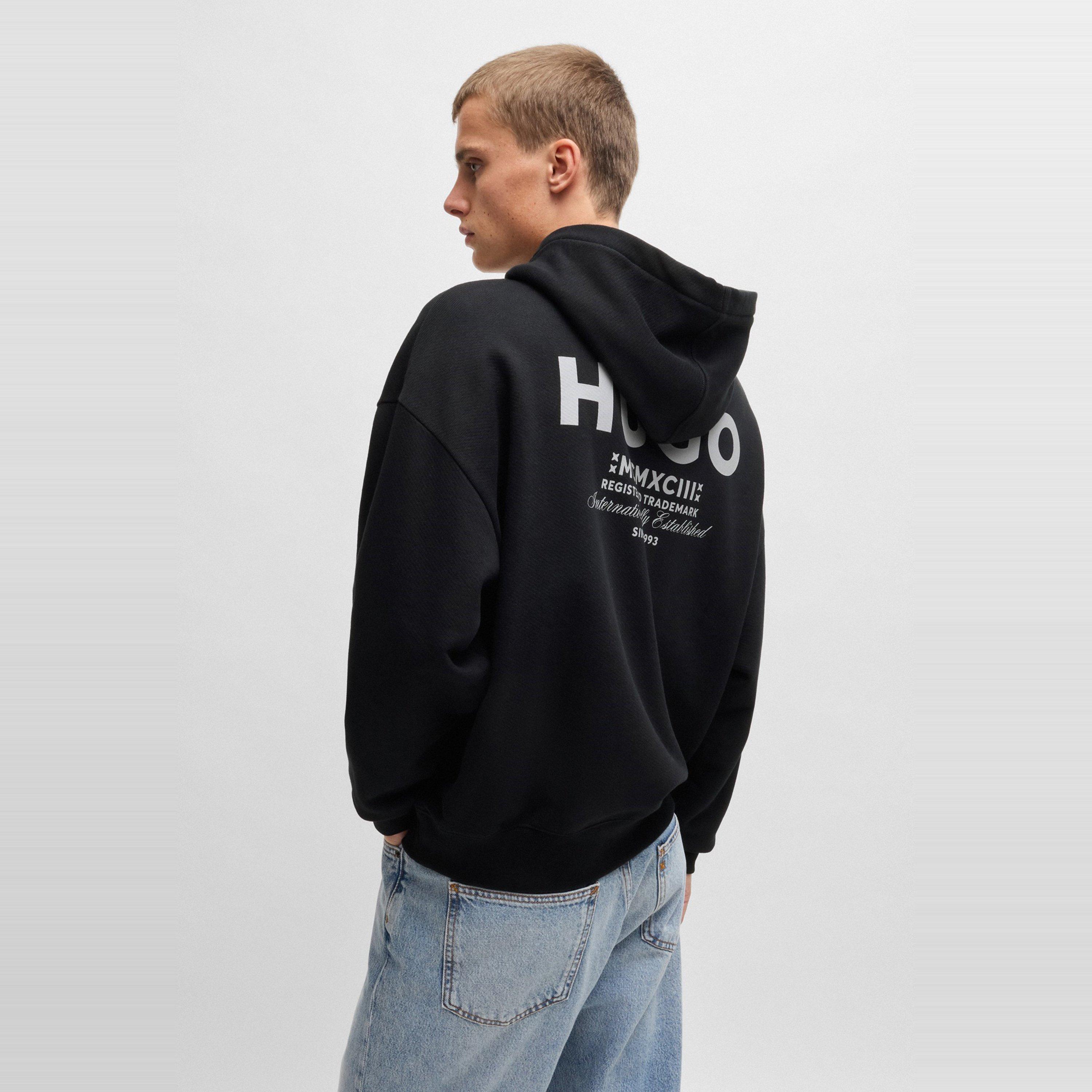 Hugo | Mens HUGO Nazardo Drawstring Hoodie with Modern Logo Detail ...