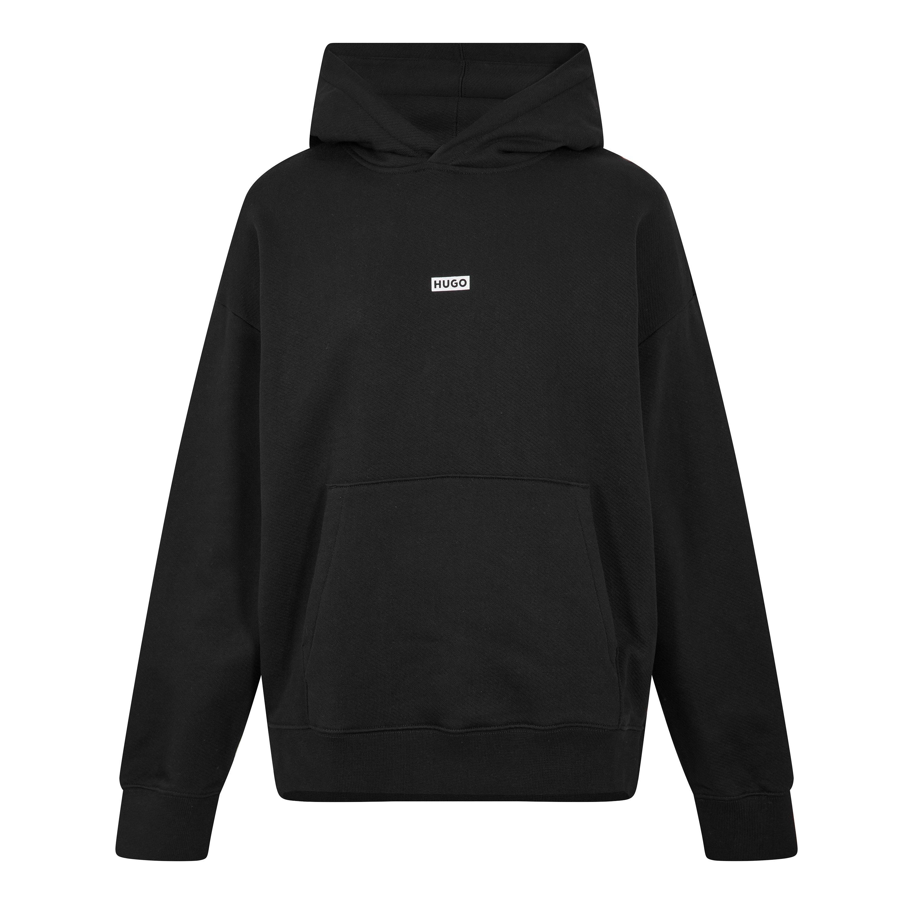 Hugo Mens HUGO Nazardo Drawstring Hoodie with Modern Logo Detail - Black - S