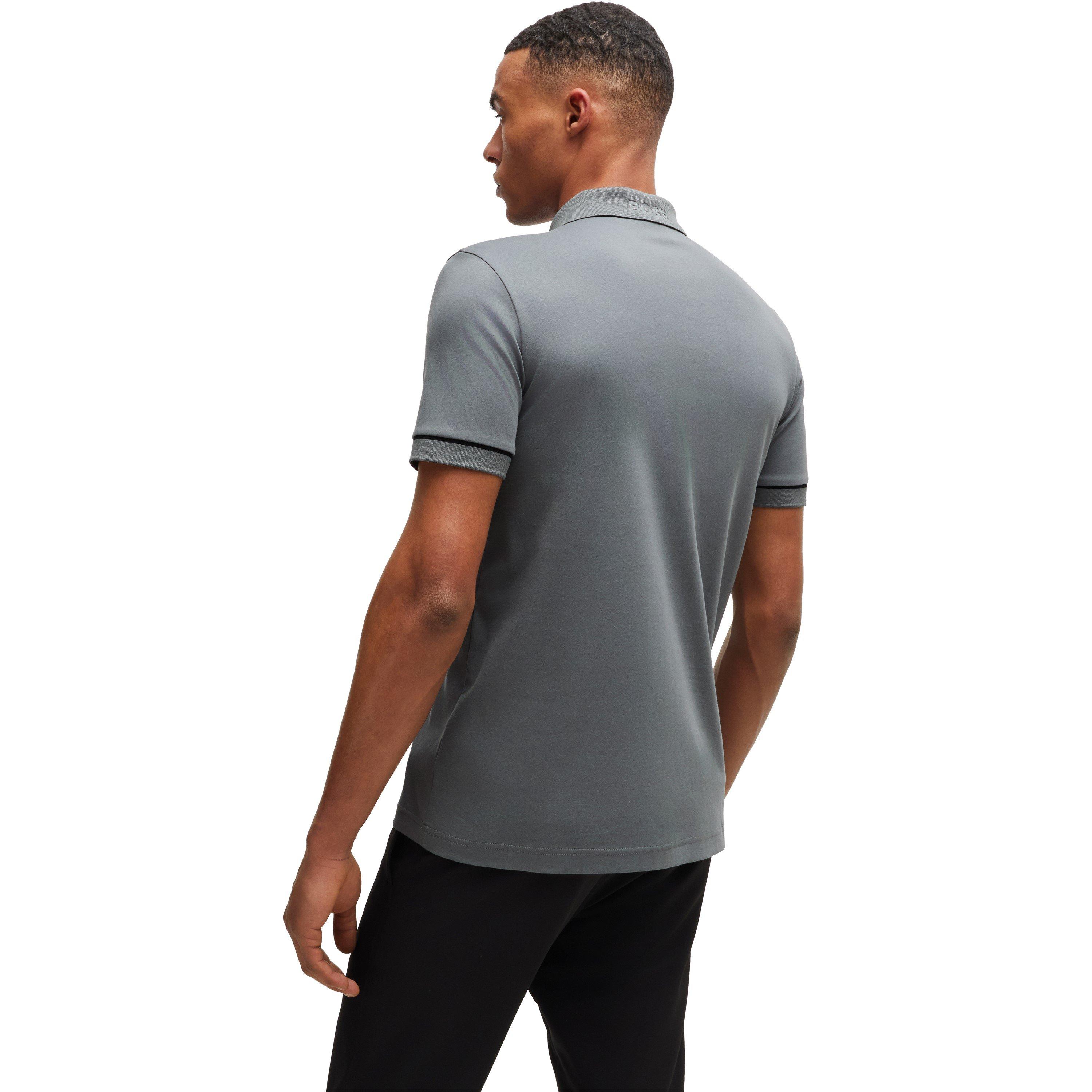 Dark Beige - Boss - Men's Paule Cotton Short Sleeve Slim Fit Polo Shirt - 3