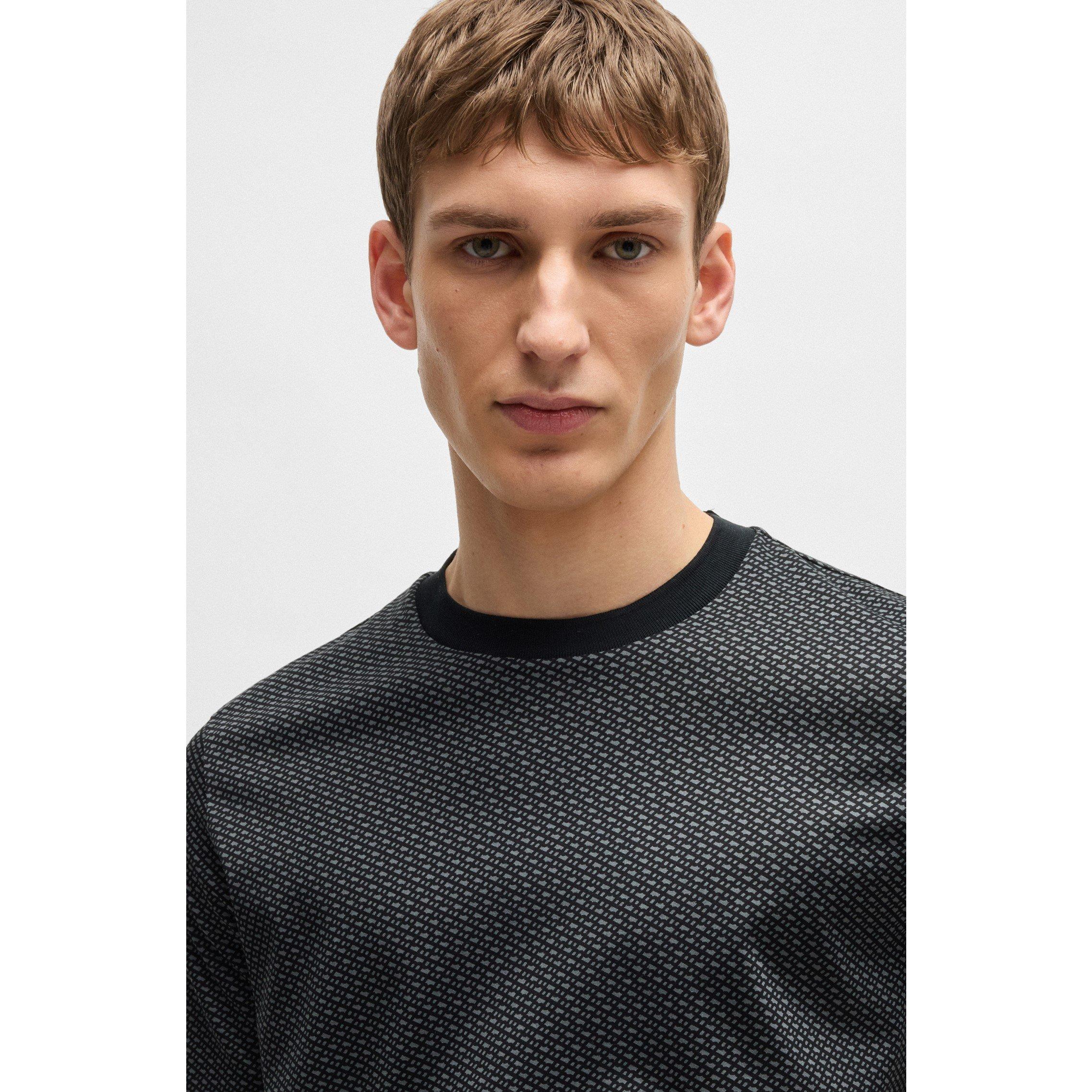 Black - Boss - Men's Thompson Two-tone Monogram T-Shirt - 4