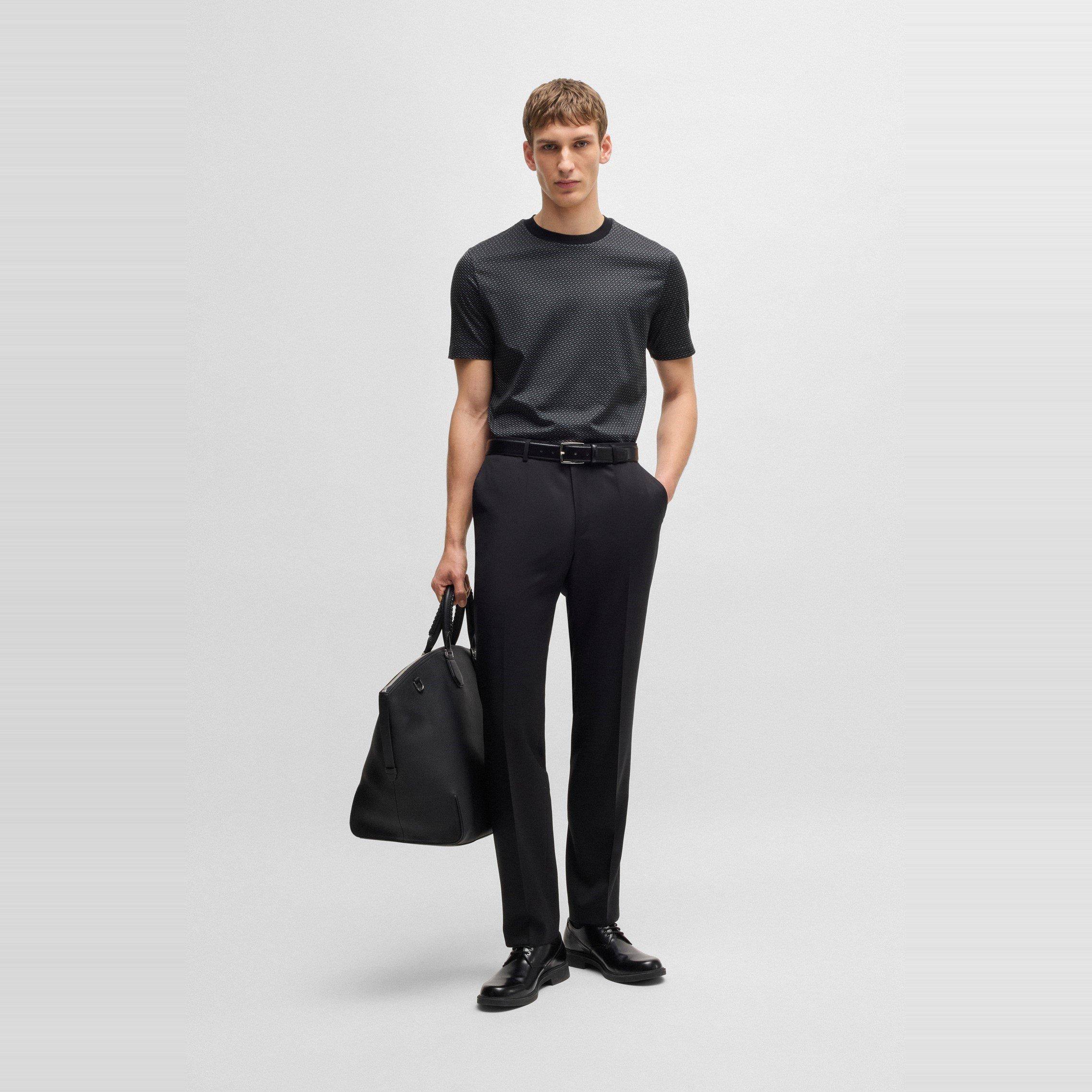 Black - Boss - Men's Thompson Two-tone Monogram T-Shirt - 5