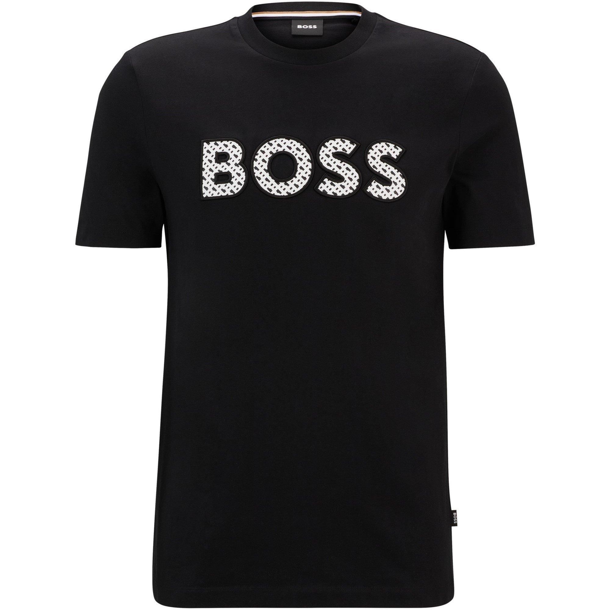 Black 002 - Boss - Men's C-Thompson Logo Appliqué T-Shirt