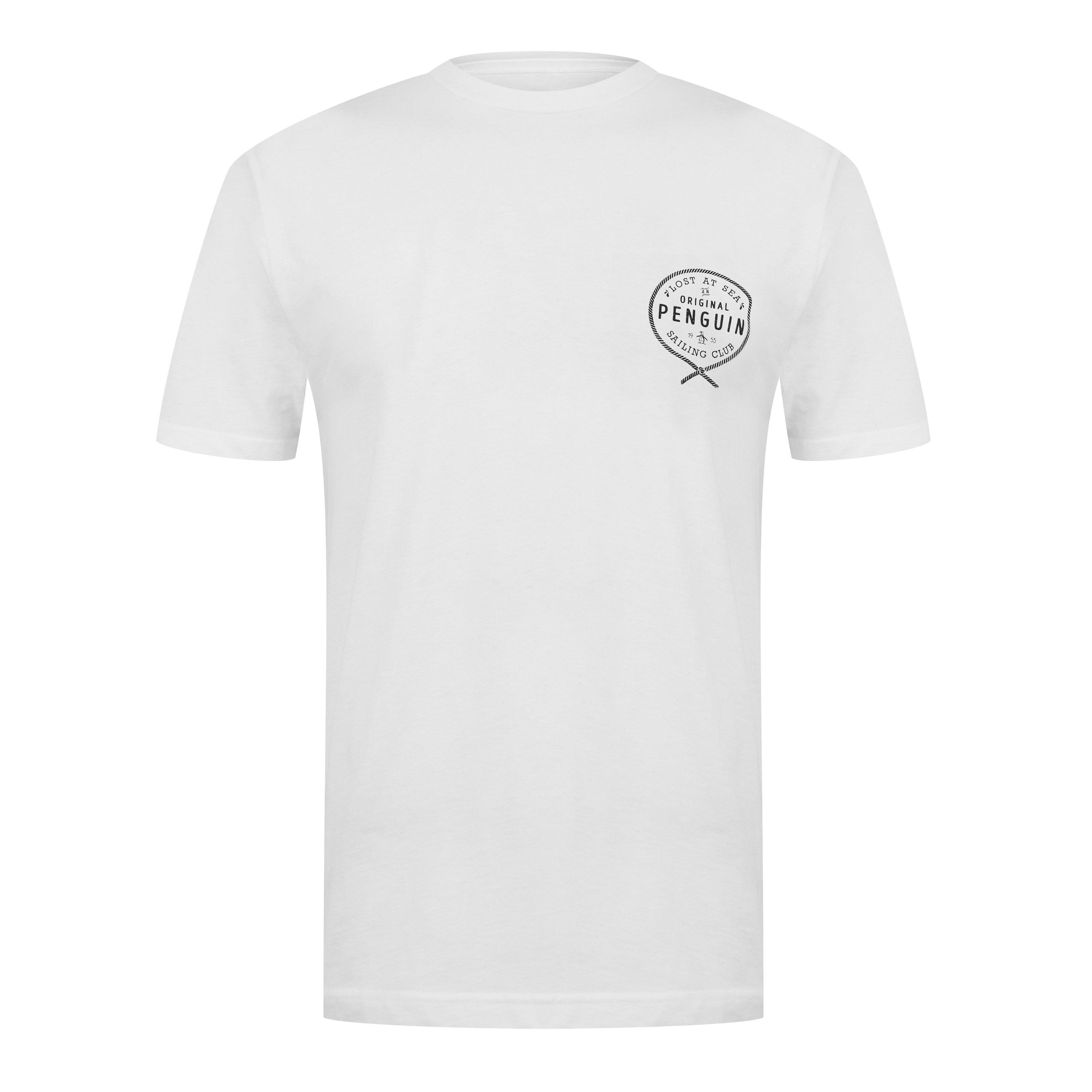 Original Penguin Men's Op Crest Regular Fit T-Shirt - White - Small