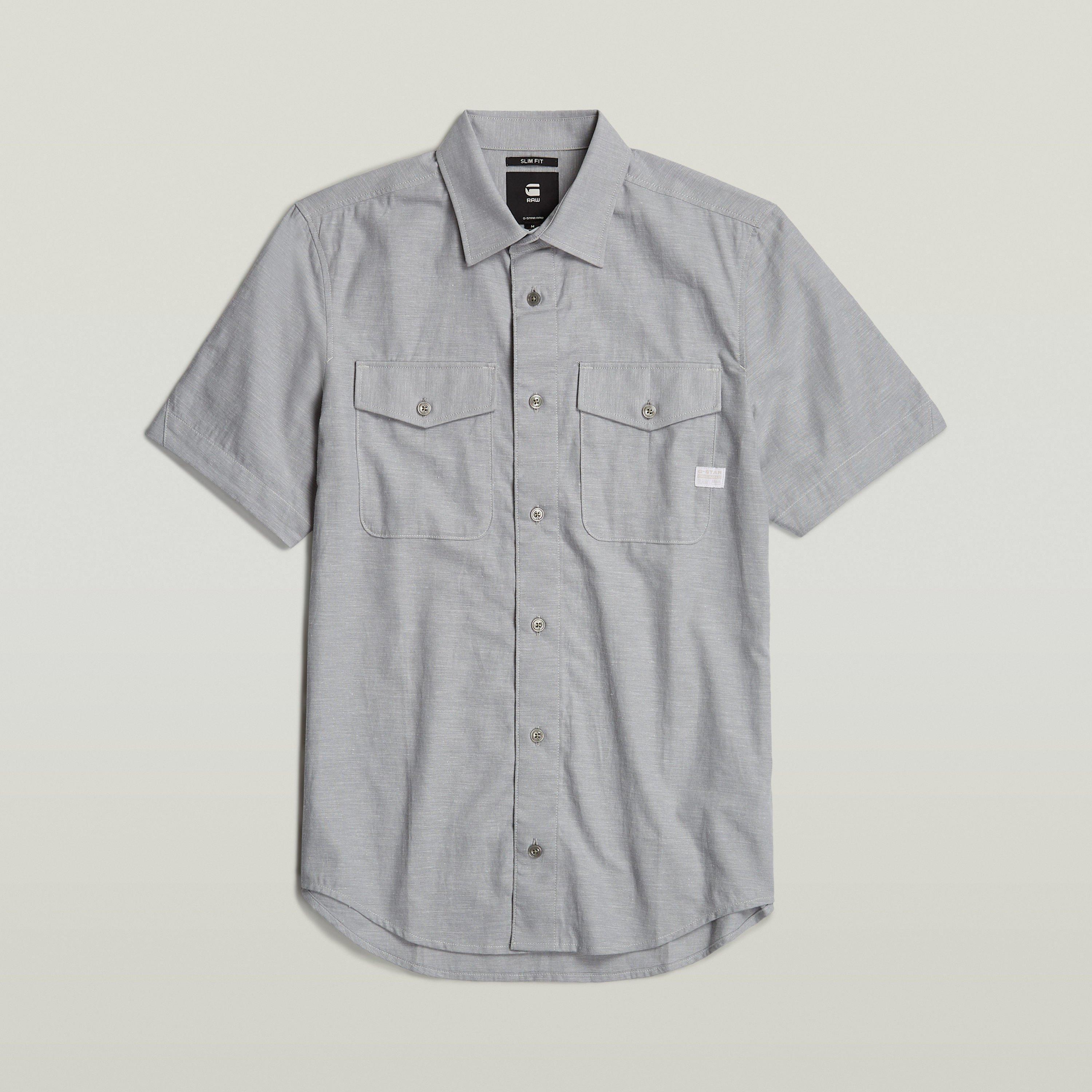 Corrct Gry G301 - G Star - Men's Marine Slim Short-Sleeve Oxford Shirt - 4